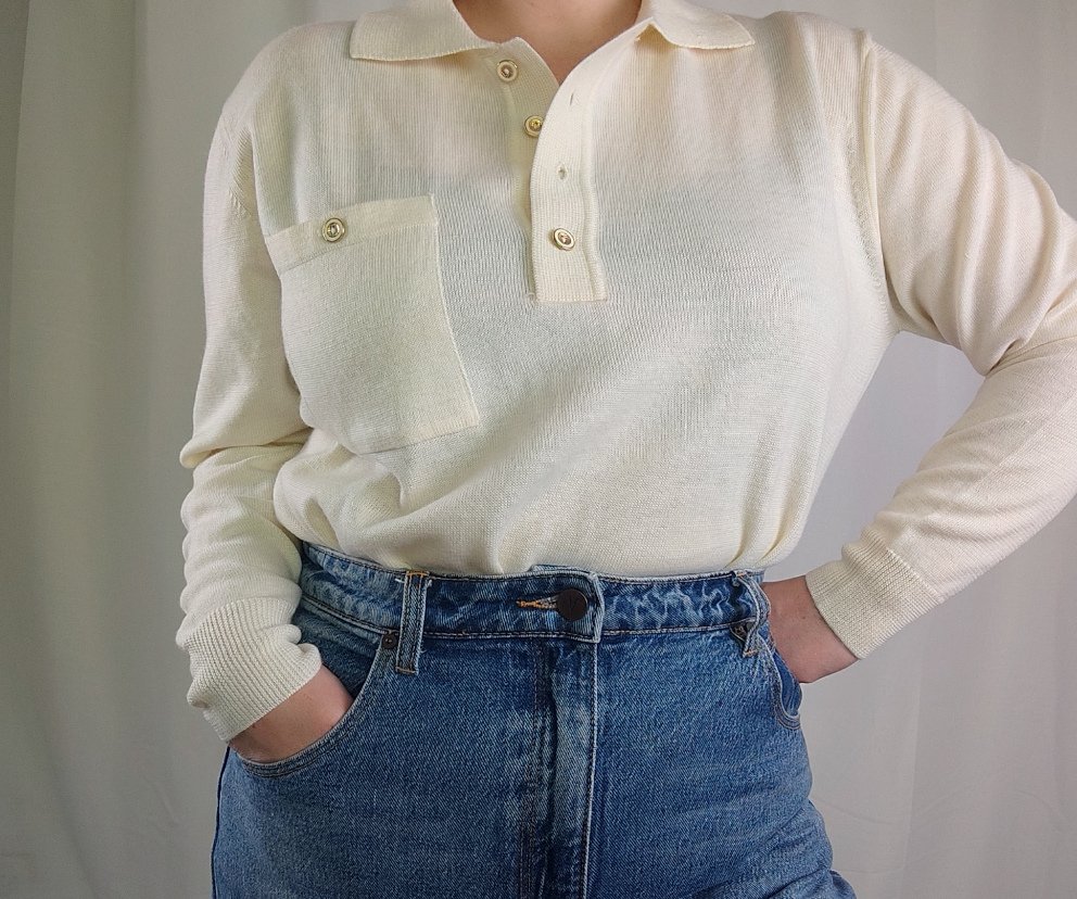 Merino polo sweater - L/XL
