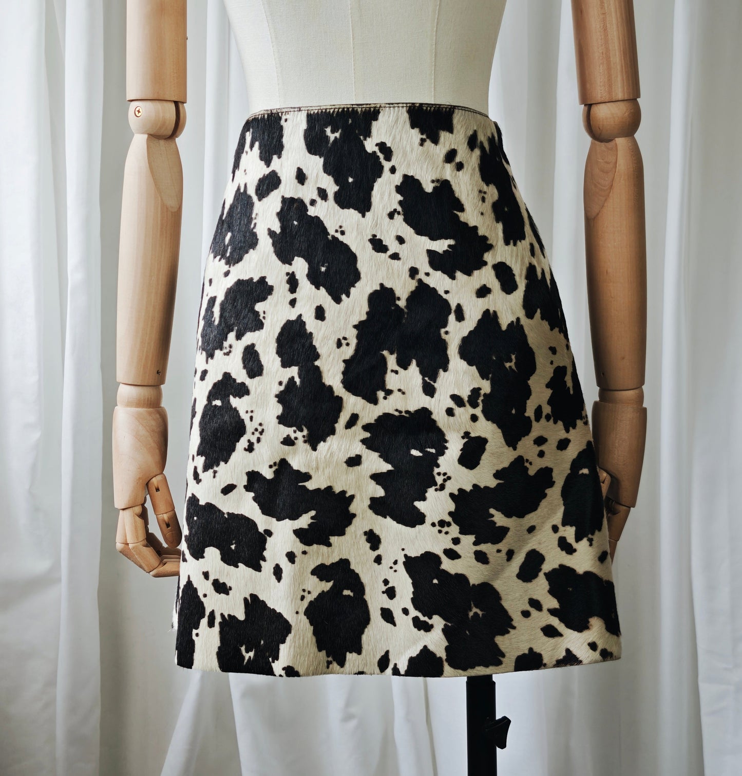 Cowhide mini skirt