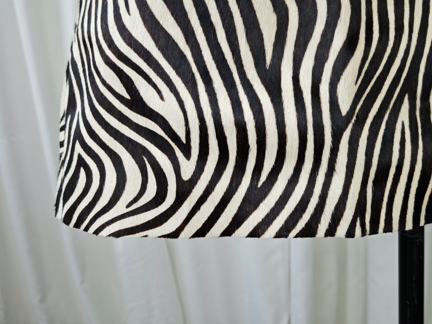 Zebra print pony hair skirt