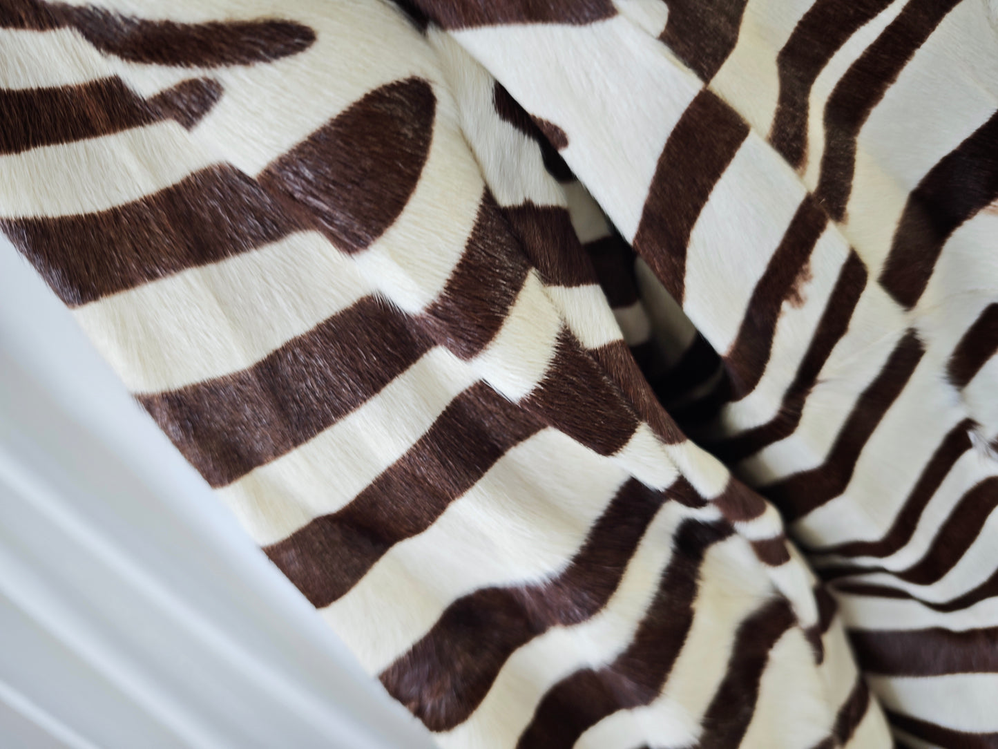 Zebra print pony coat