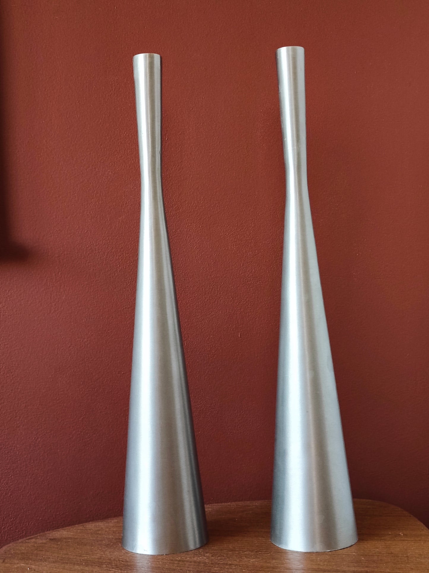 Chrome candle holders