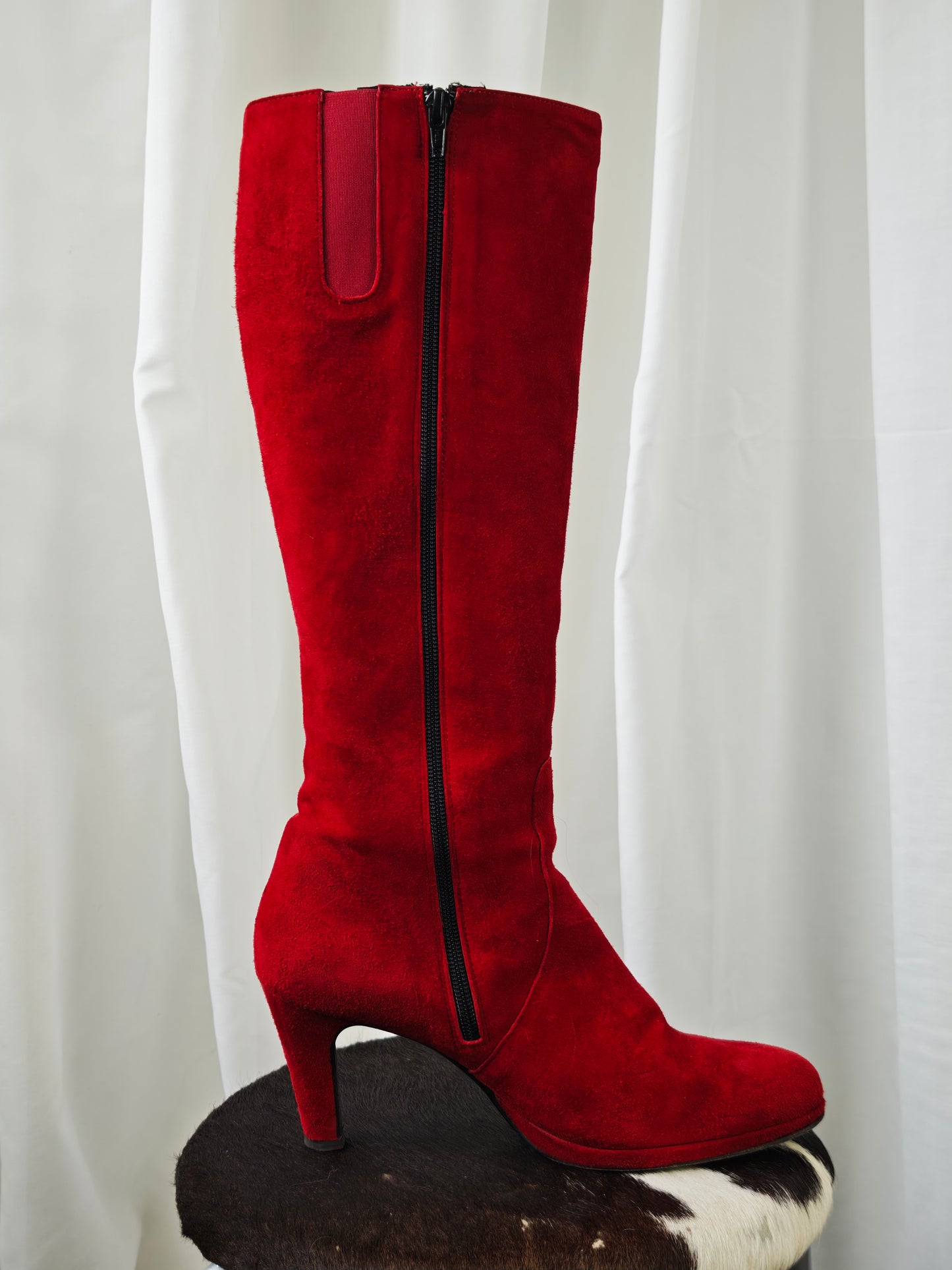 Red suède boots - 40.5