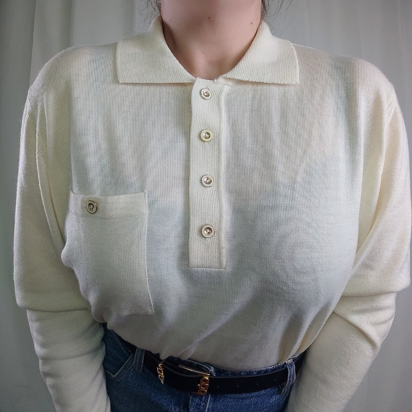 Merino polo sweater - L/XL