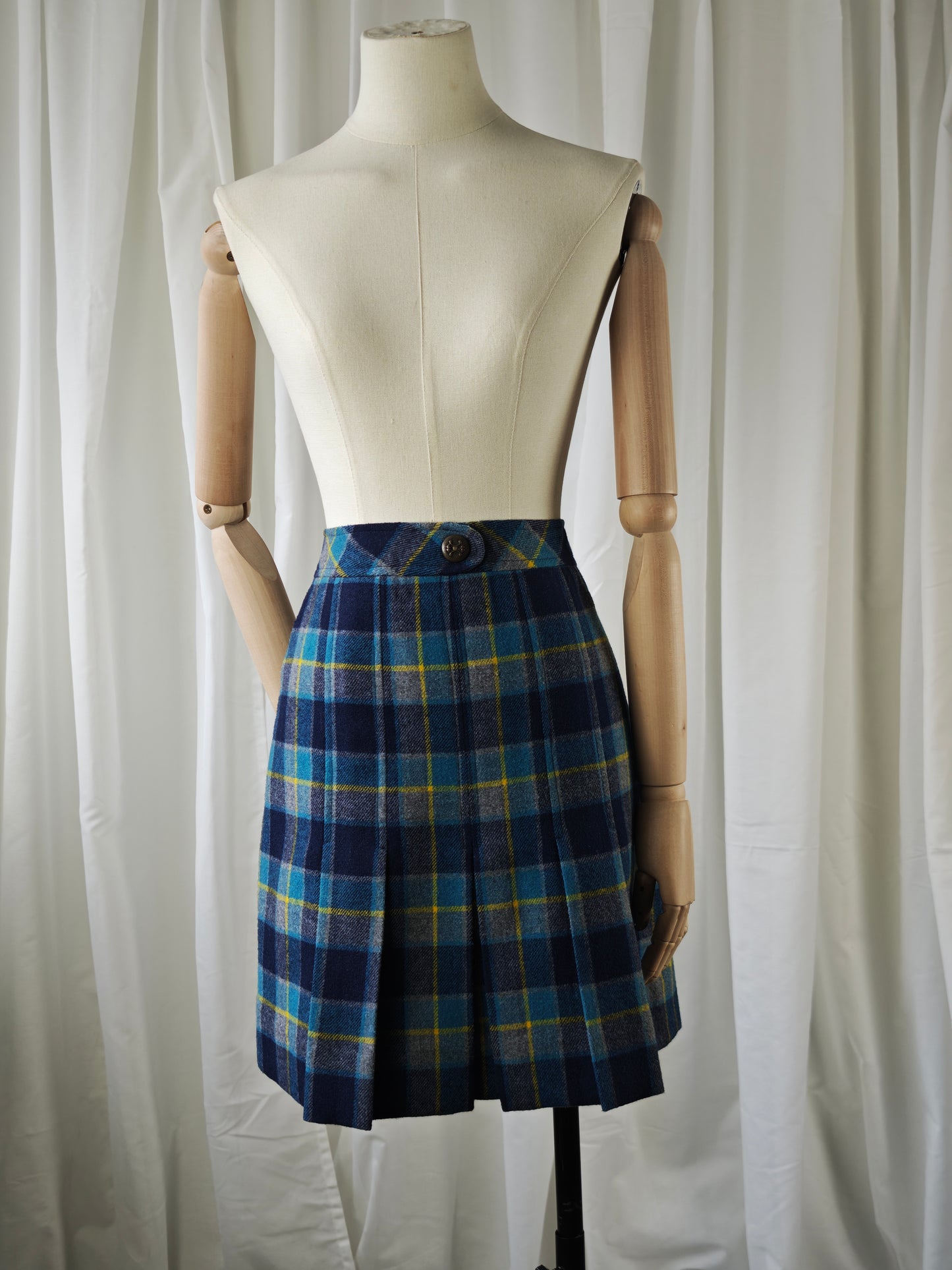 70's tartan skirt - M