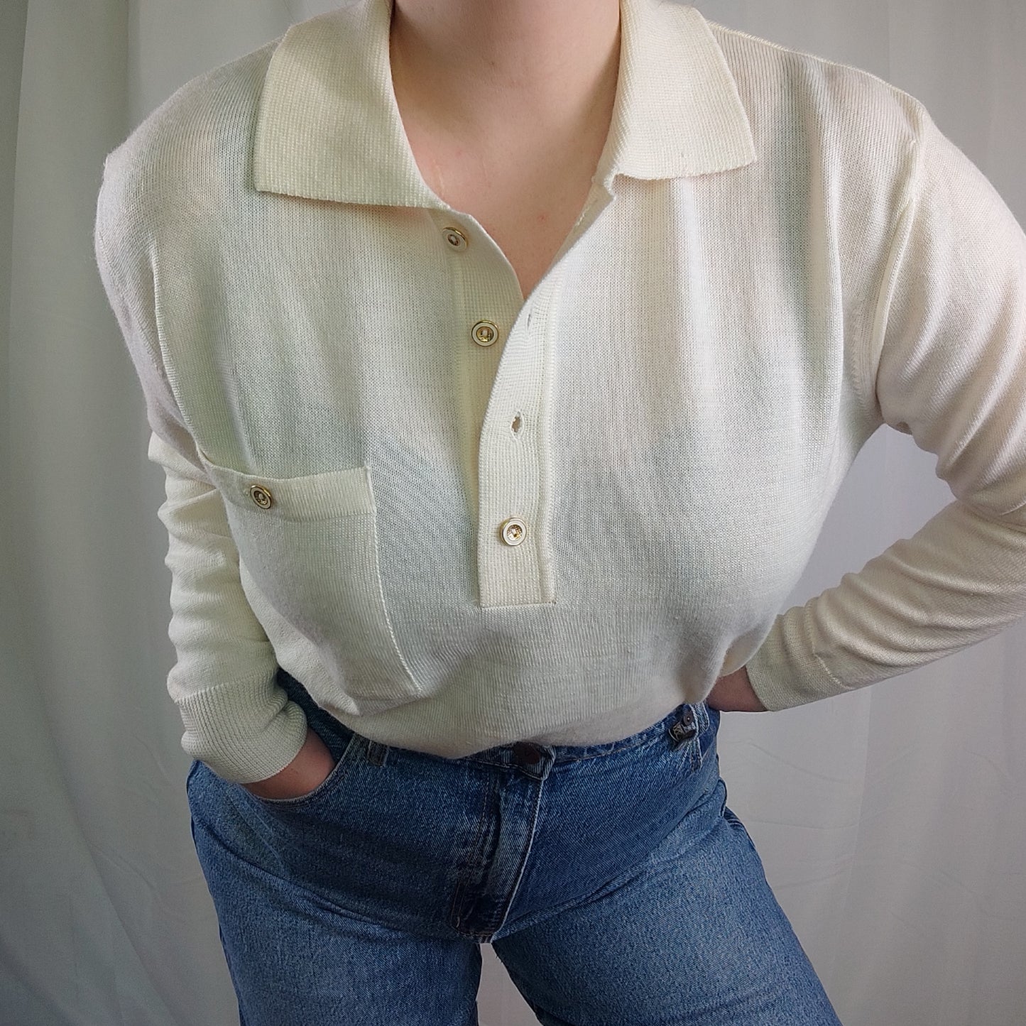 Merino polo sweater - L/XL