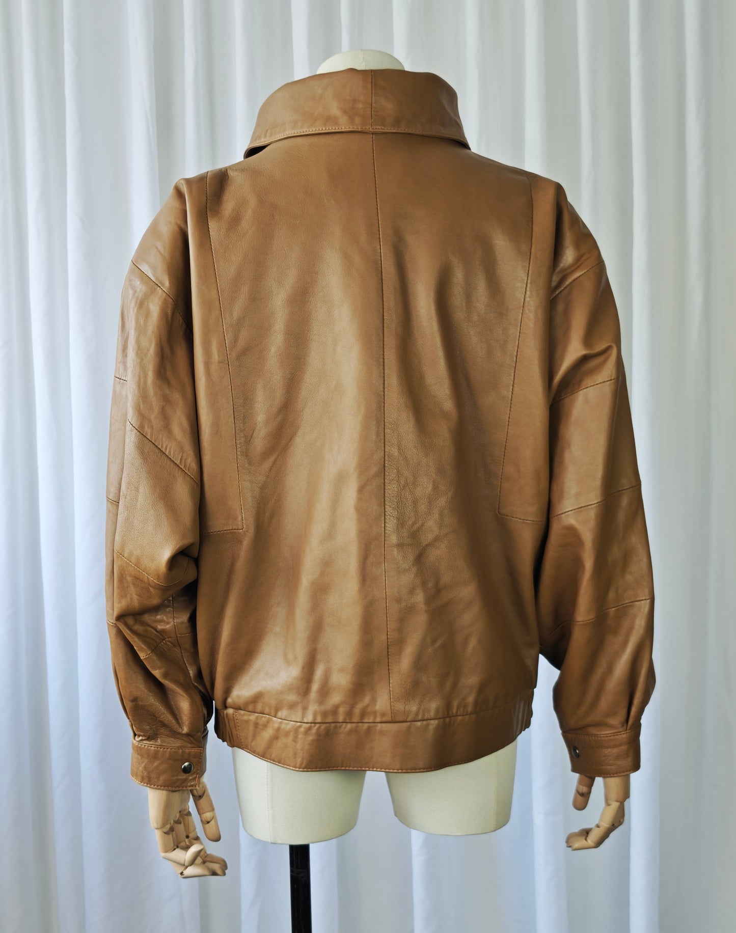 Tan funnel neck bomber jacket