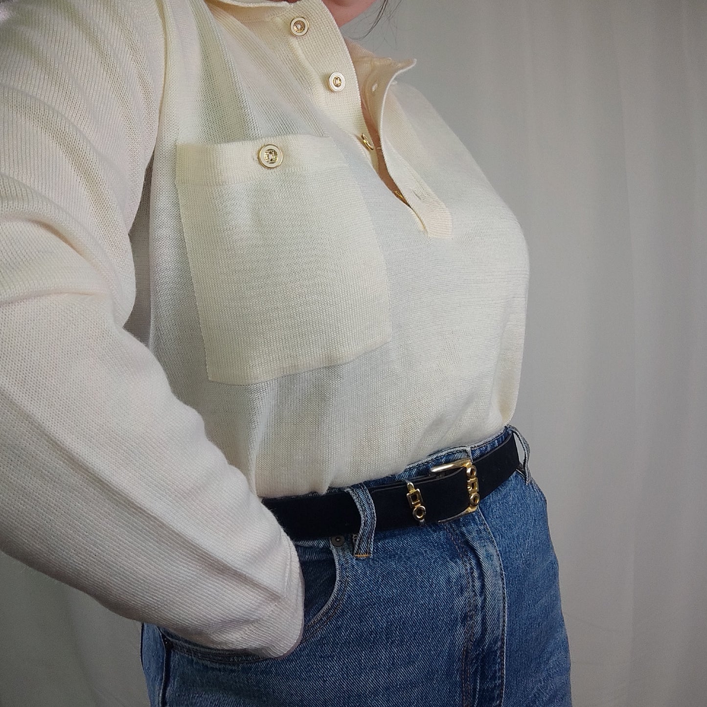 Merino polo sweater - L/XL
