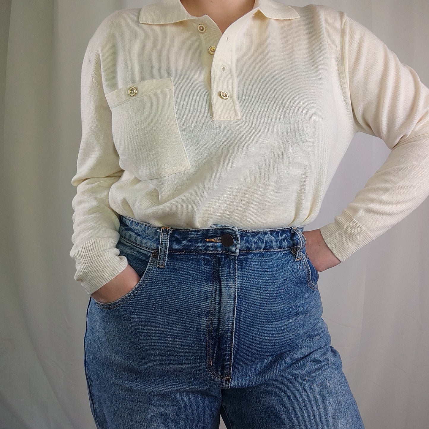 Merino polo sweater - L/XL