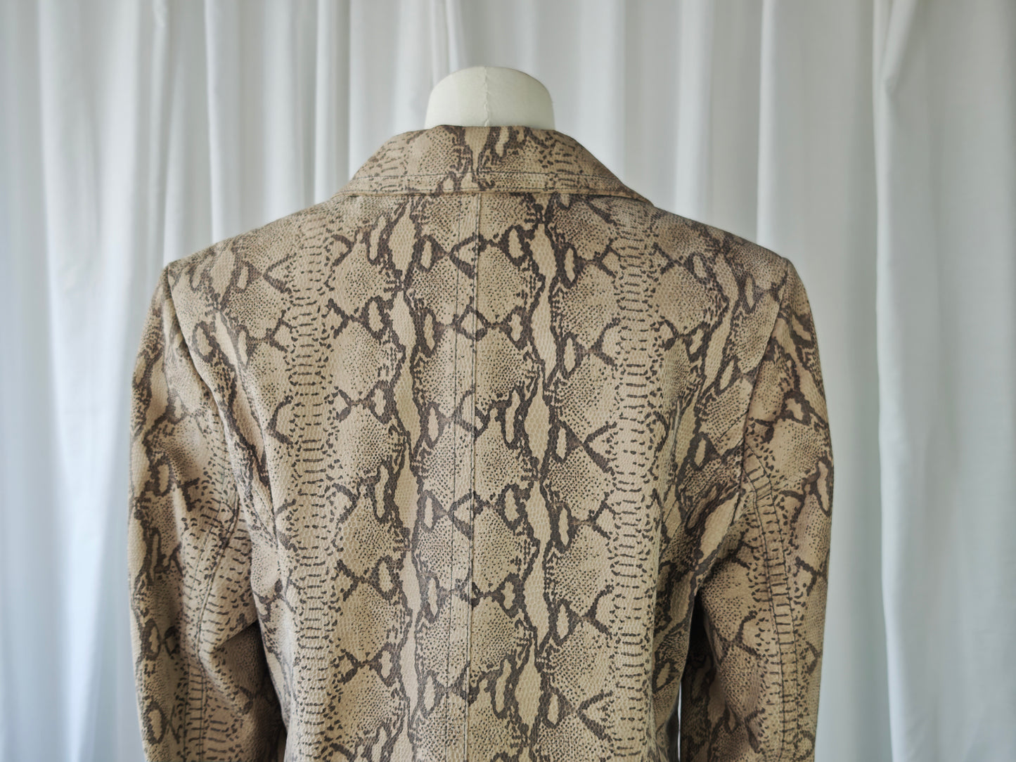 Leather snake print blazer