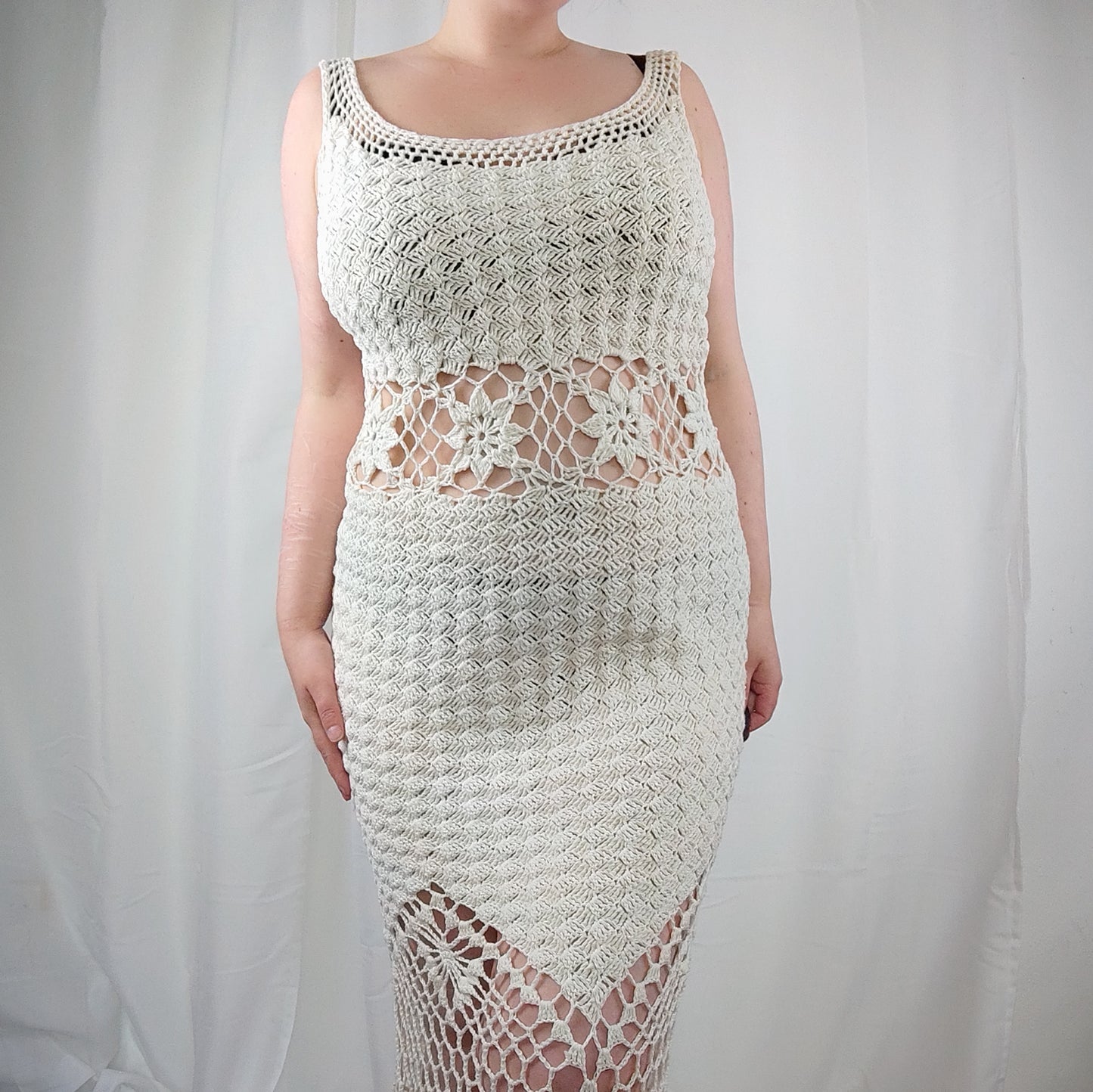 70's crochet dress - S/M