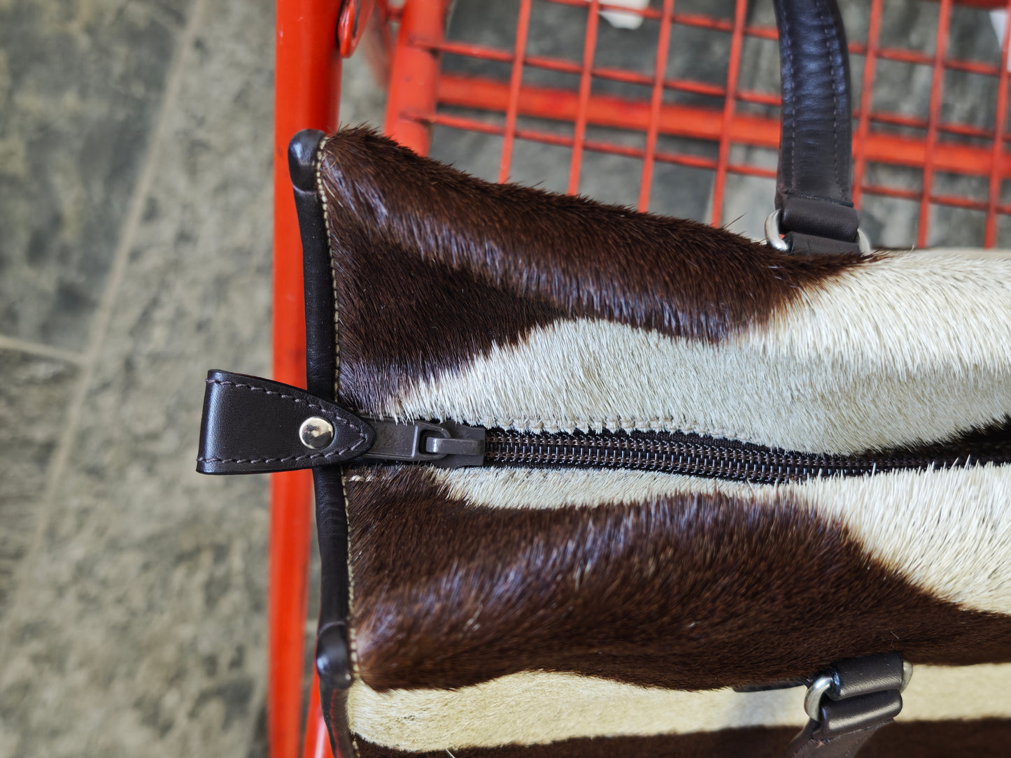 Genuine zebra hide bag