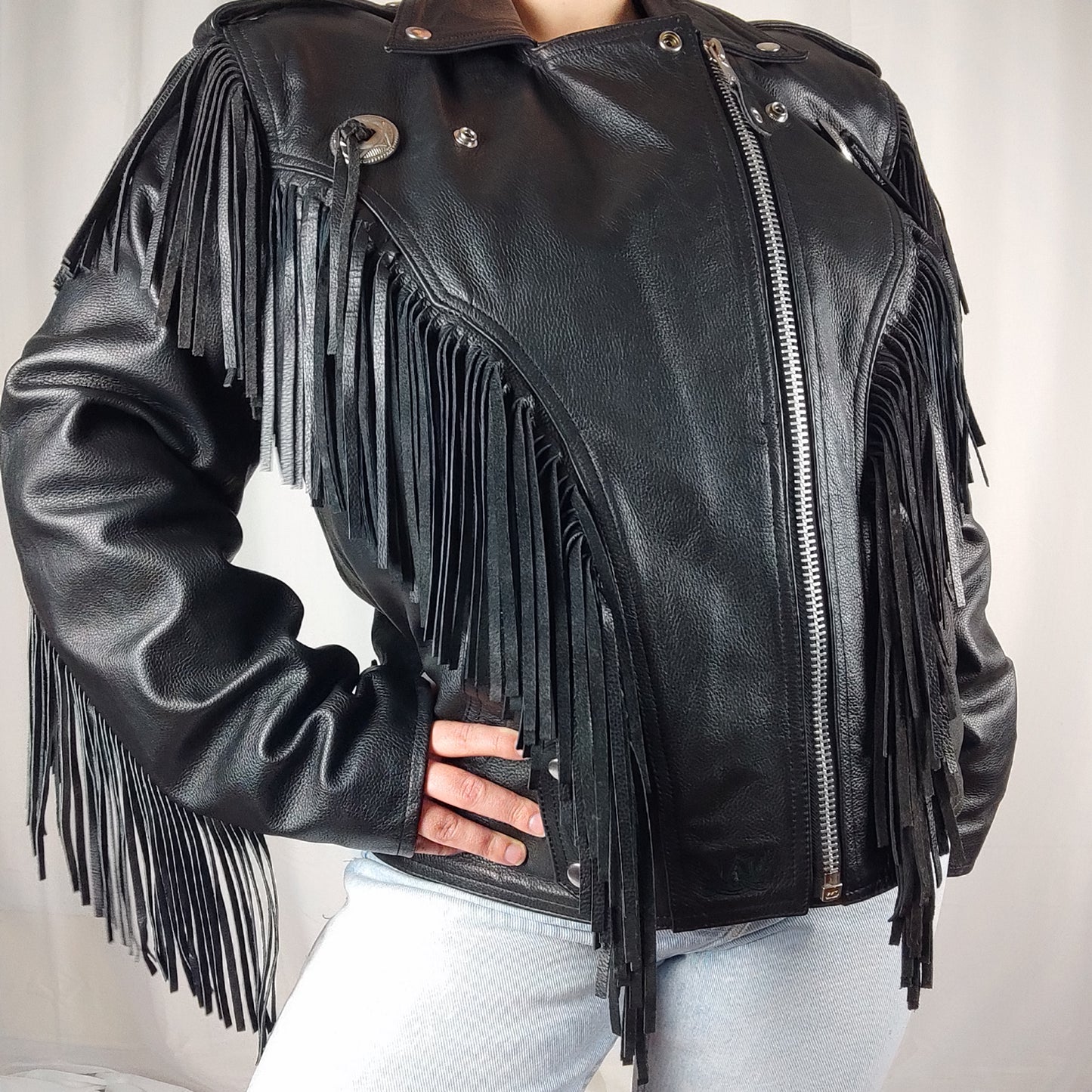Fringe biker jacket - L/XL