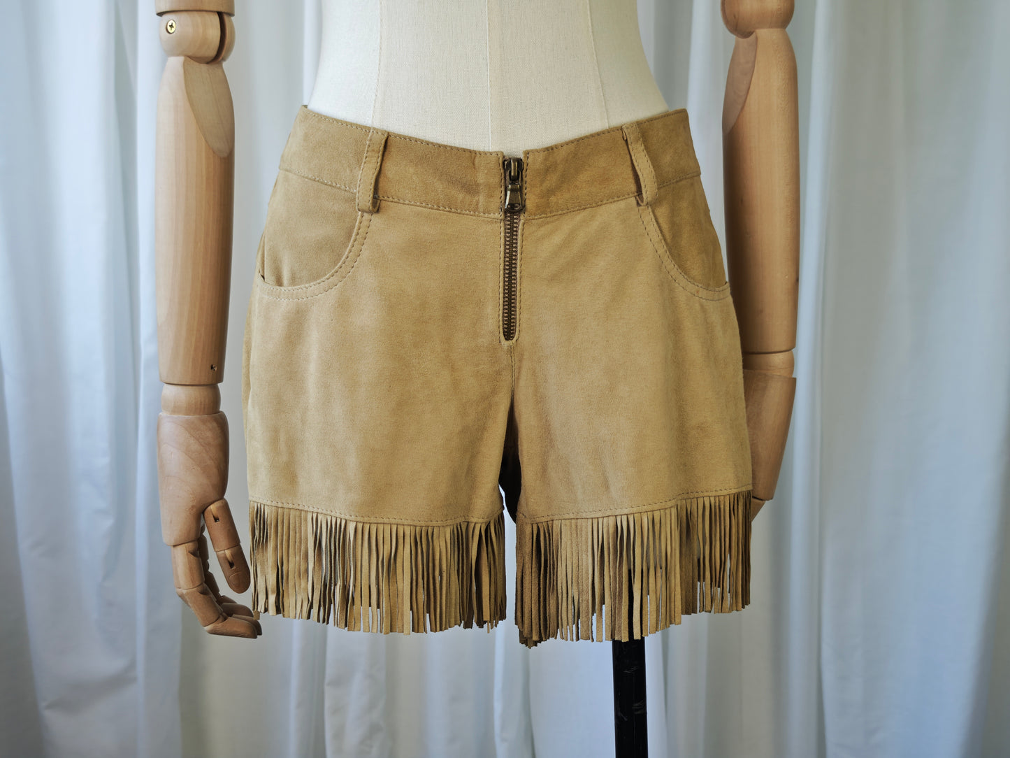 Fringed micro shorts