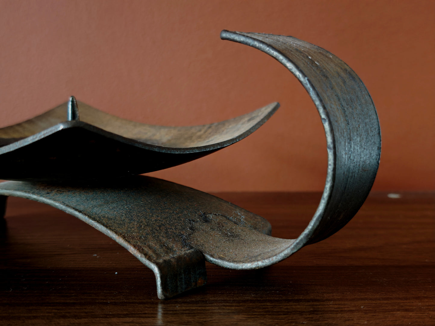 Brutalist iron candle holder
