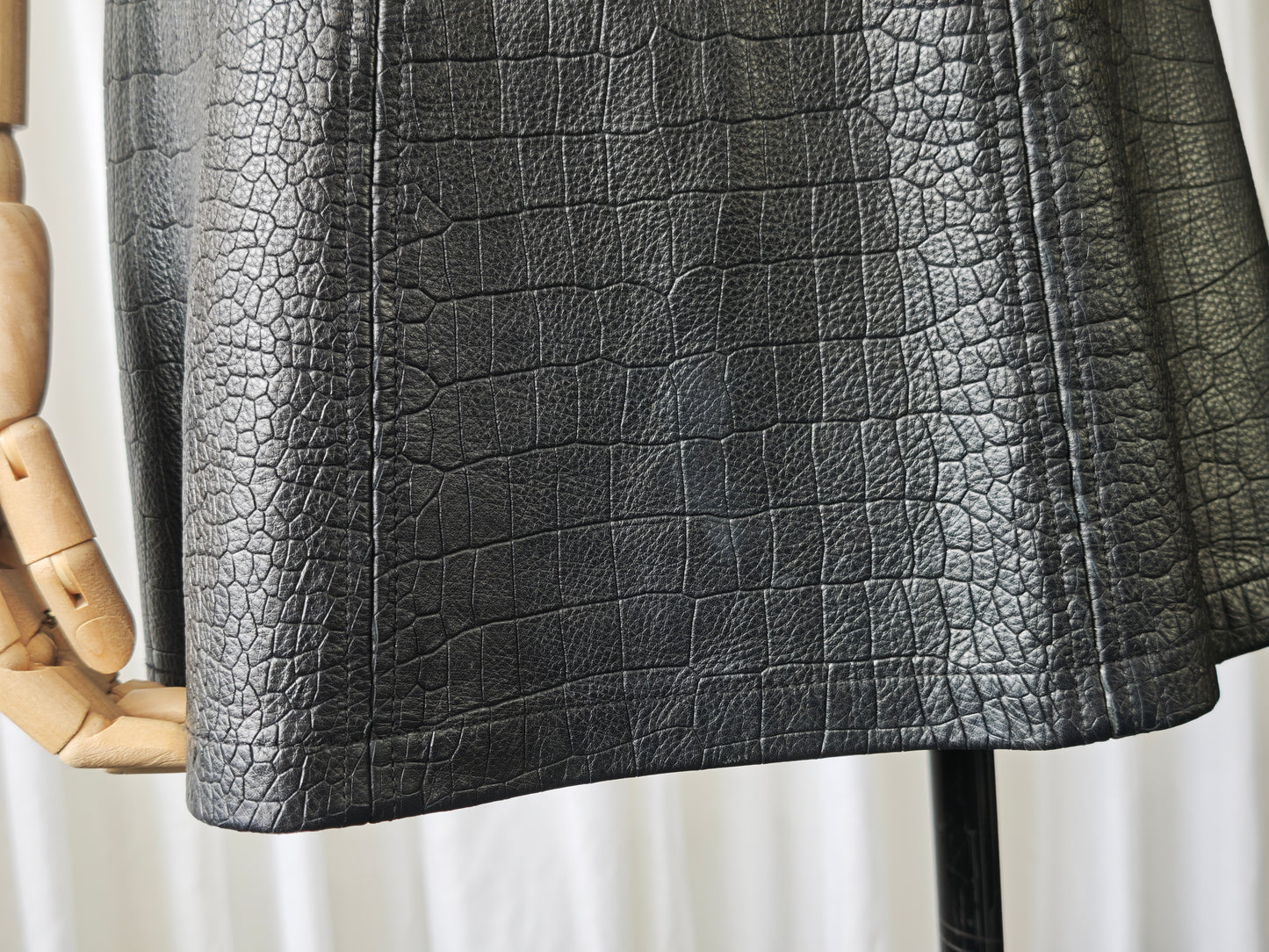Crocodile print leather skirt