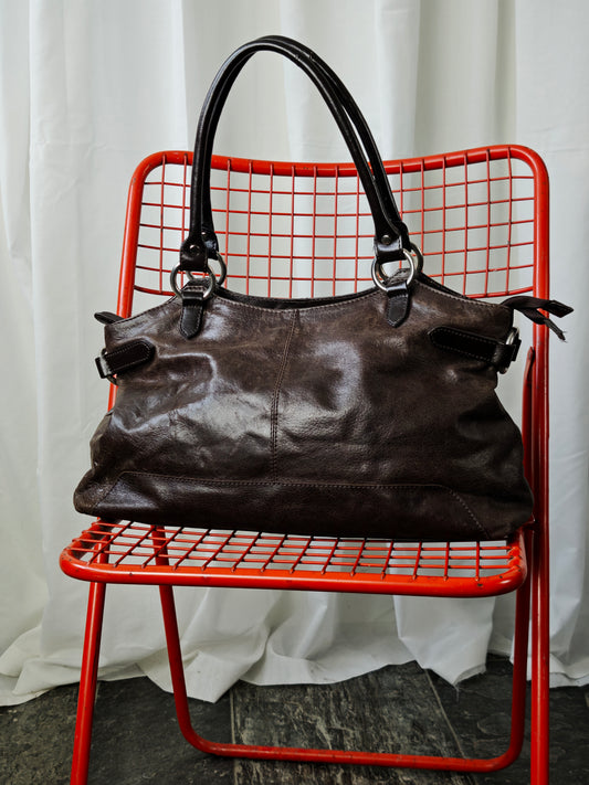 Chocolate brown leather bag