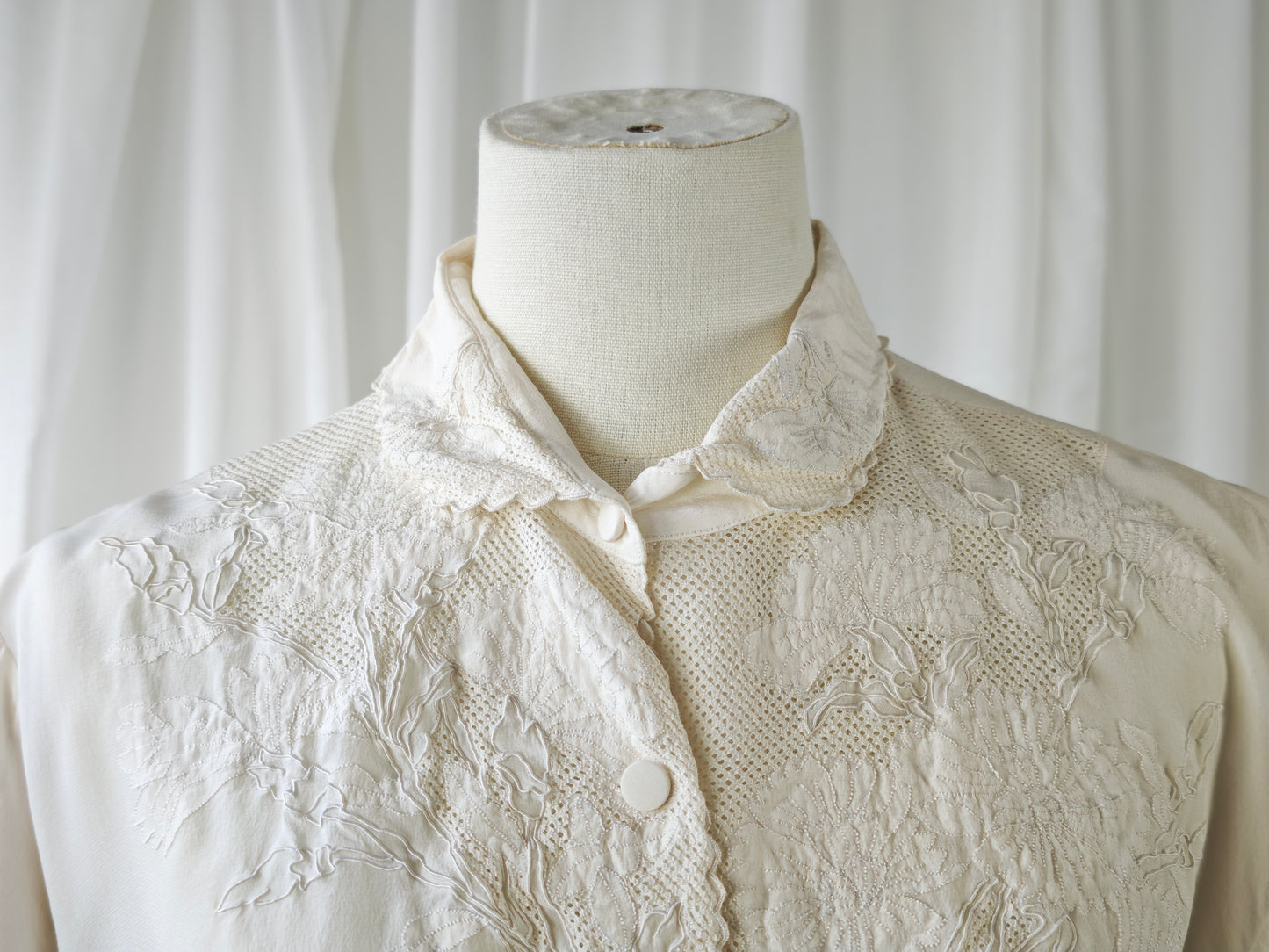 1950s silk blouse - XL