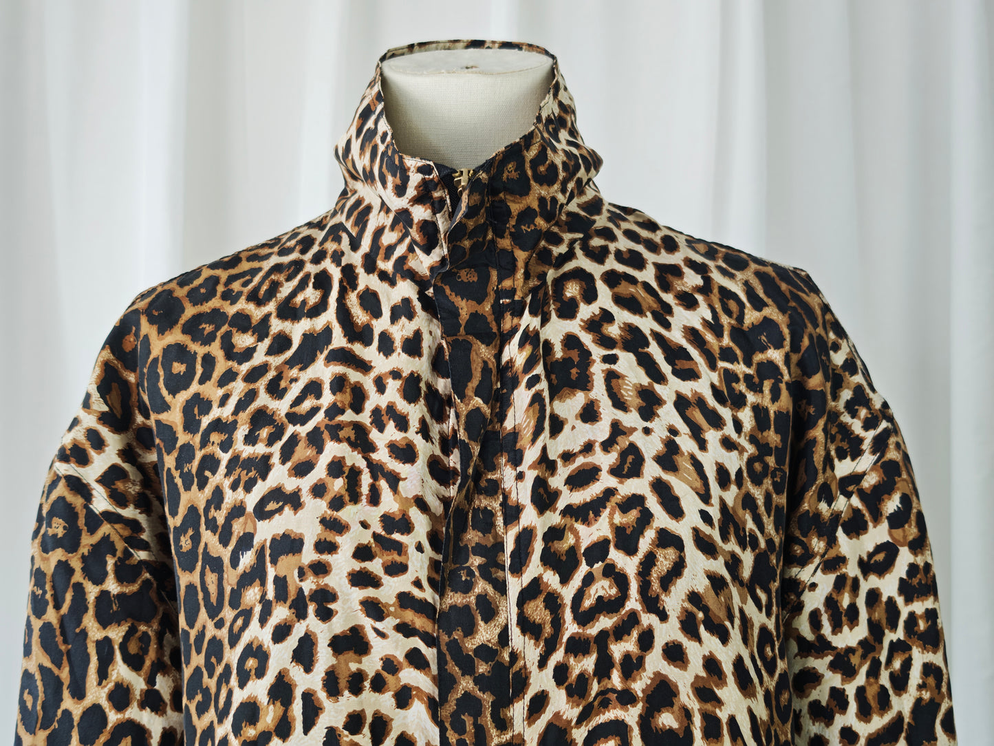 Silk leopard bomber jacket
