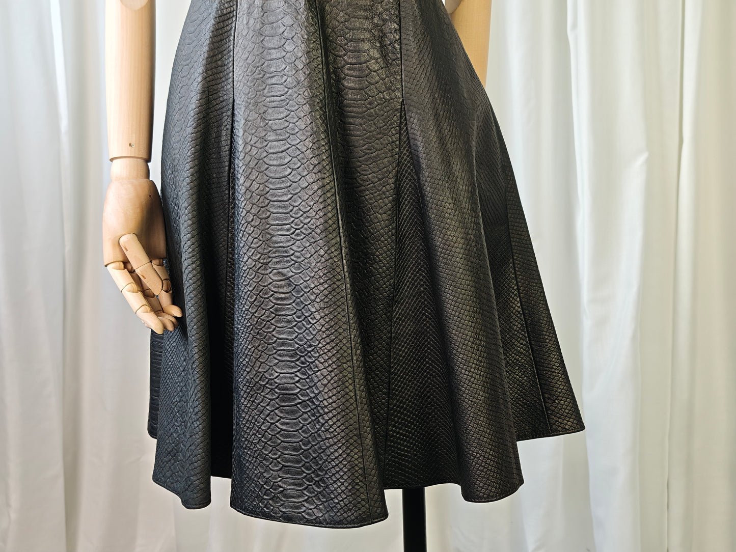 Leather snake print dress