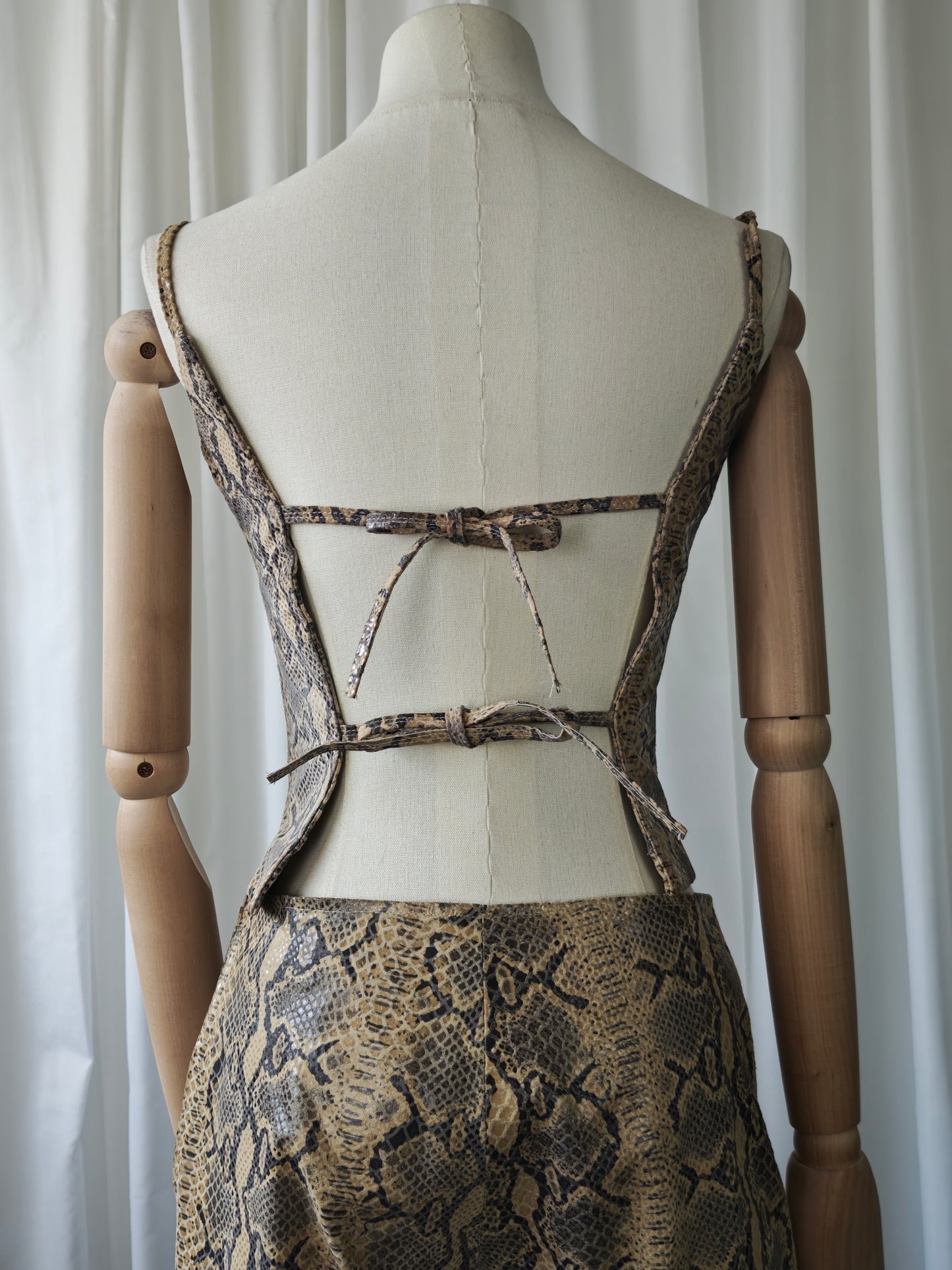 Leather snake print two piece