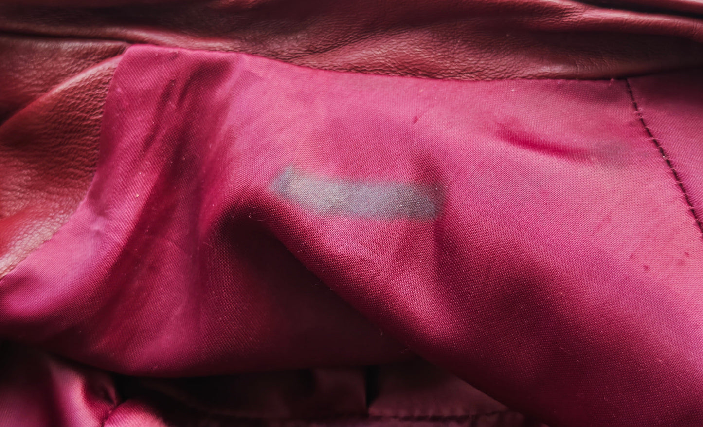 Burgundy leather trench coat