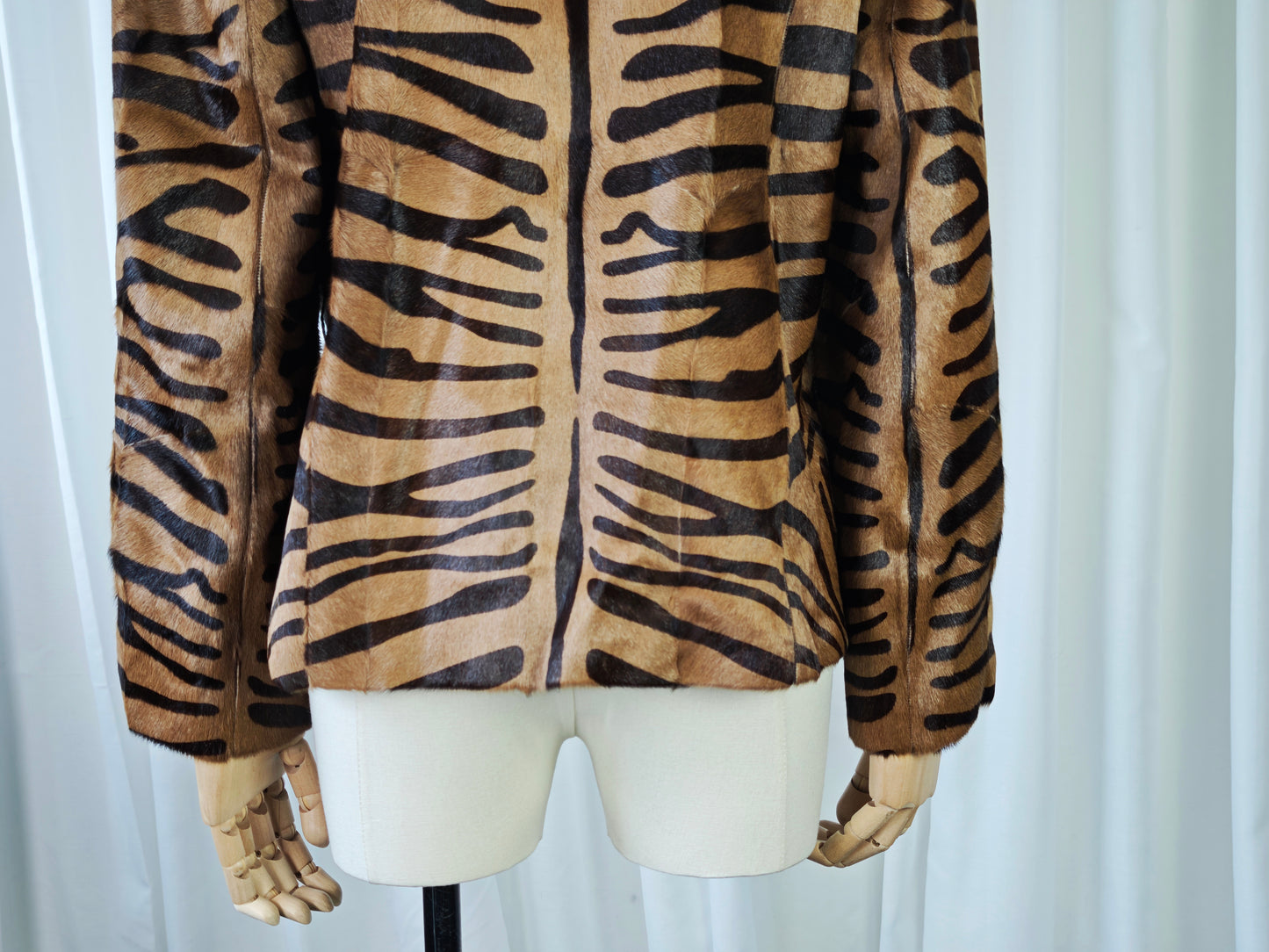 Tiger print pony jacket