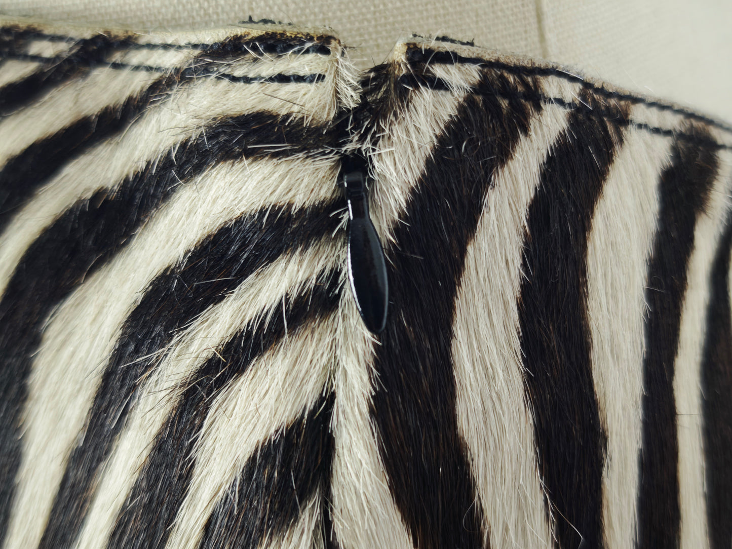 Zebra print pony hair skirt