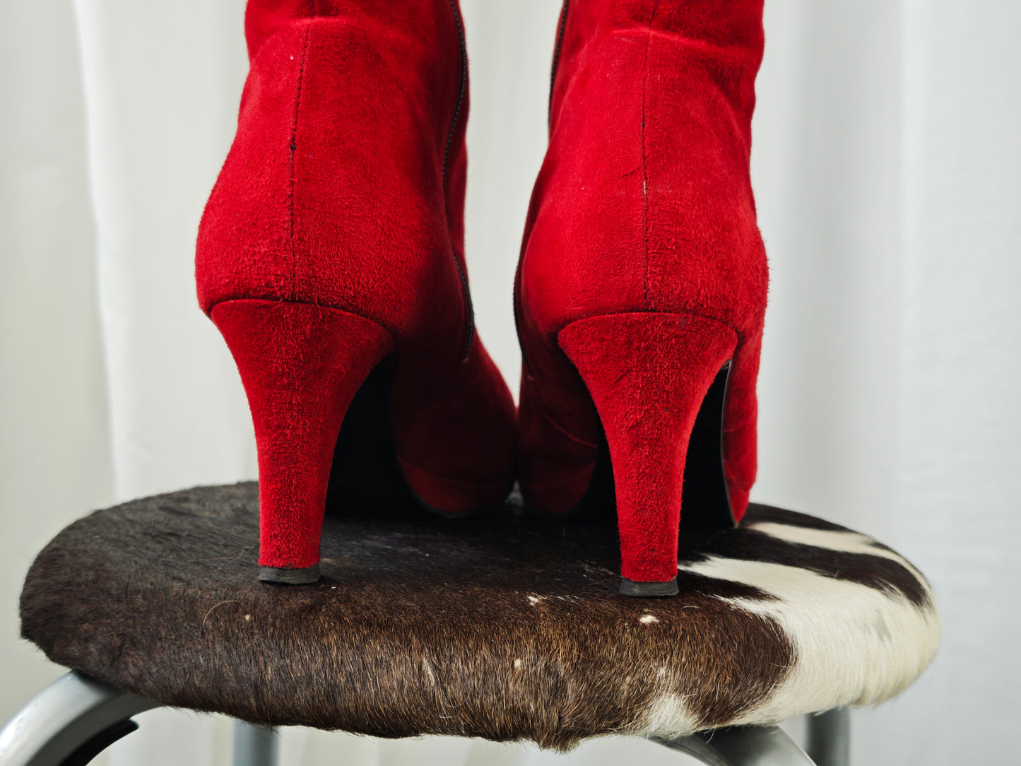 Red suède boots - 40.5