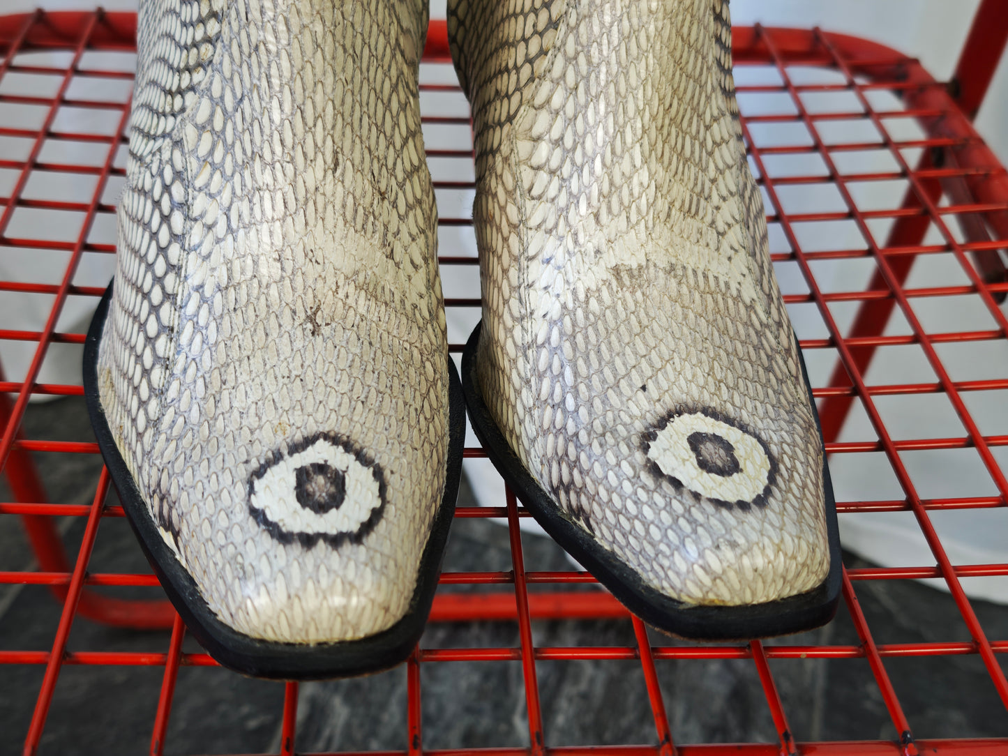 Real cobra leather boots