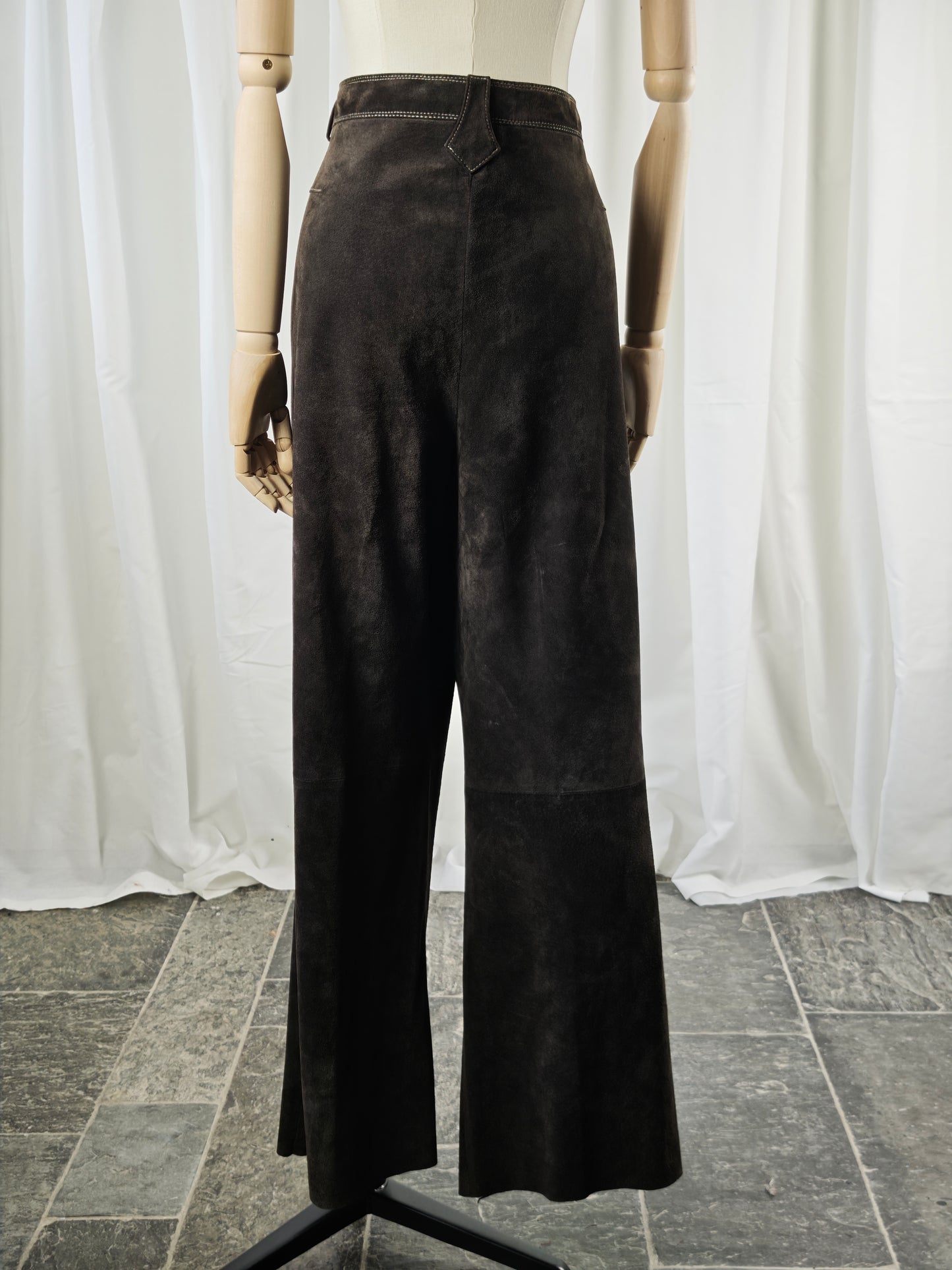 Chocolate brown suède trouser - XL/XXL