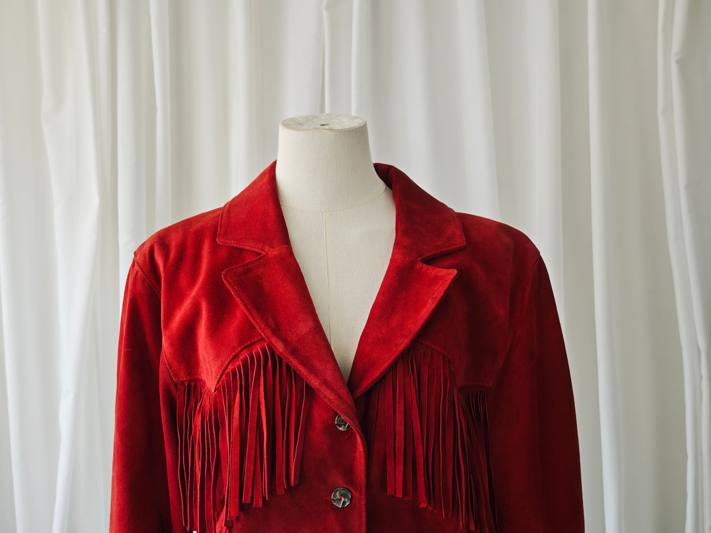 Red suède western jacket