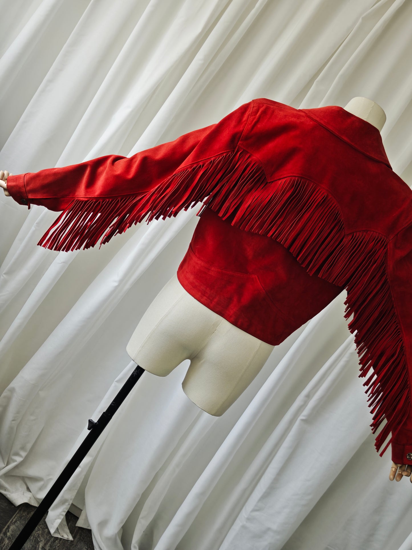 Red suède western jacket