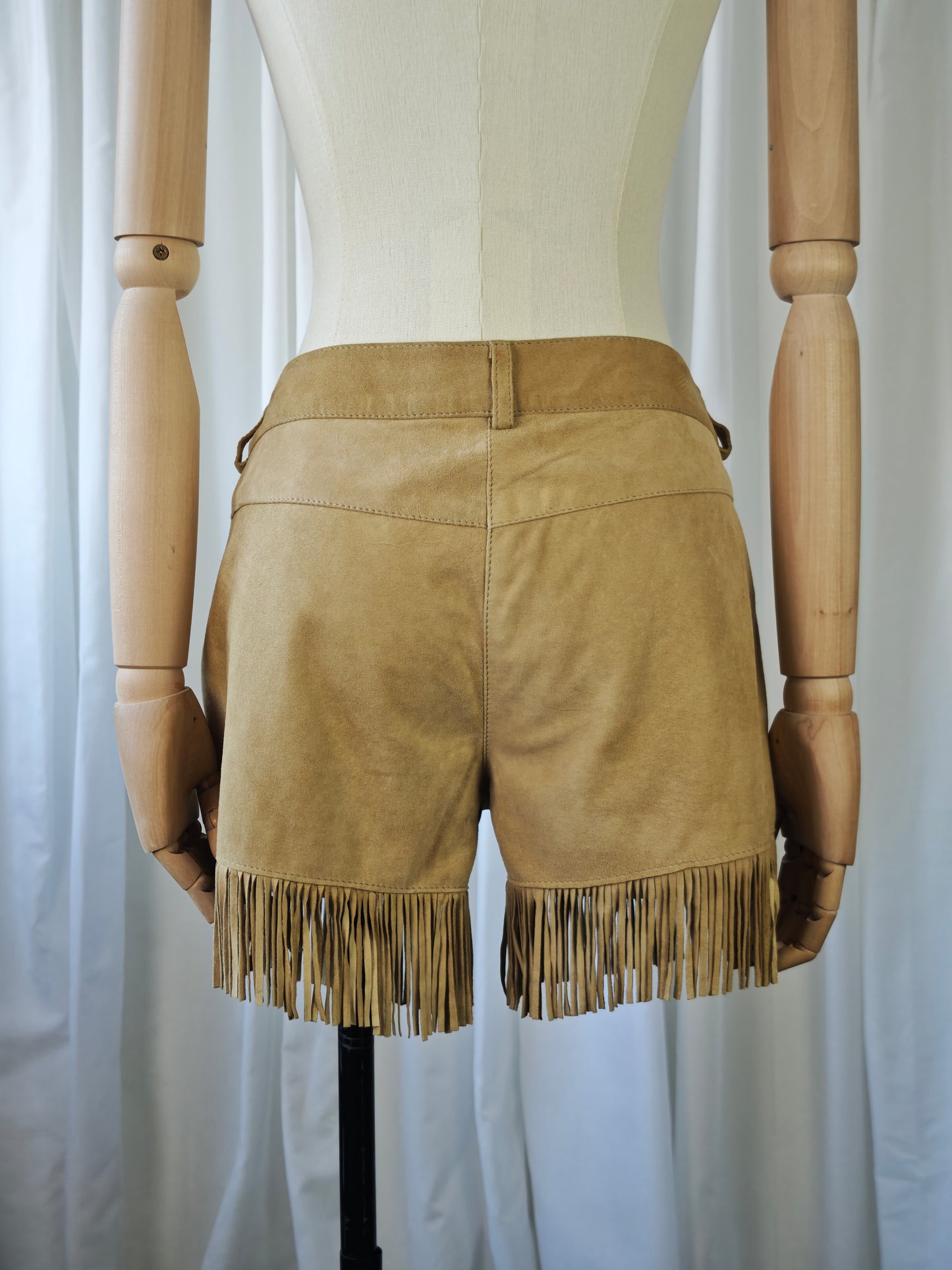 Fringed micro shorts
