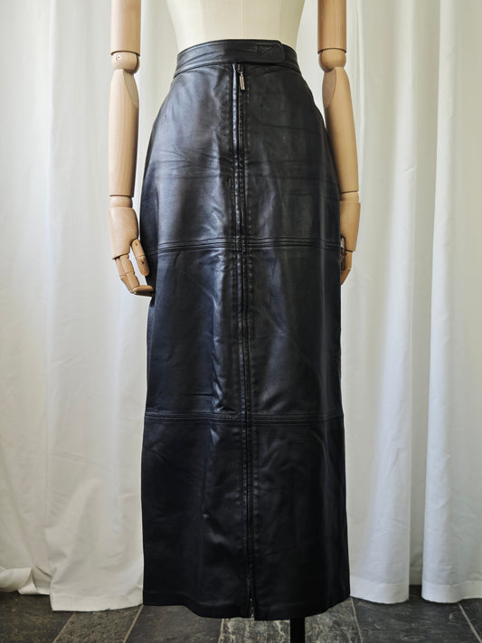 Leather maxi skirt