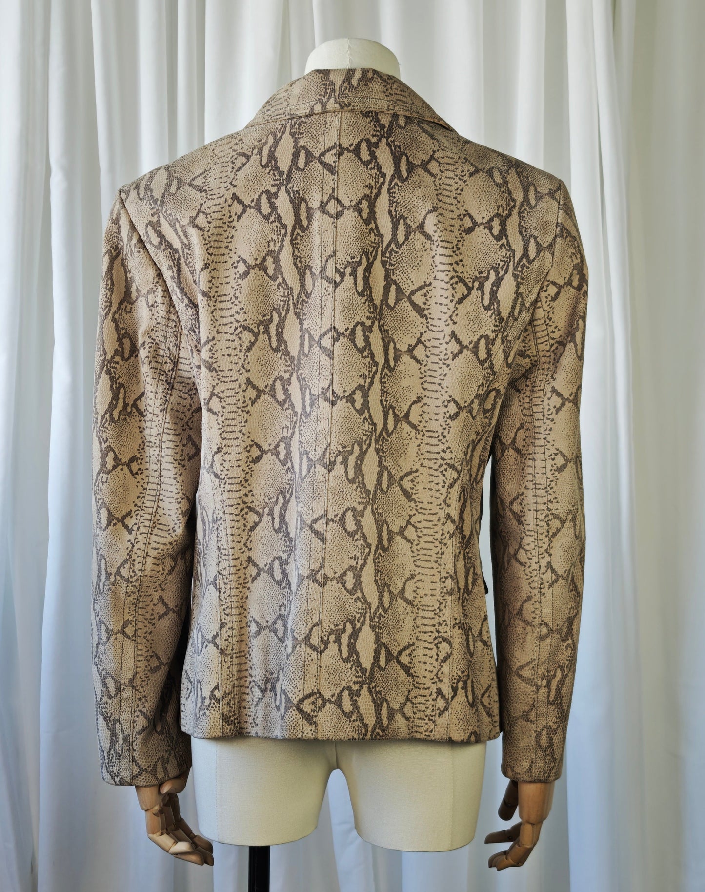 Leather snake print blazer