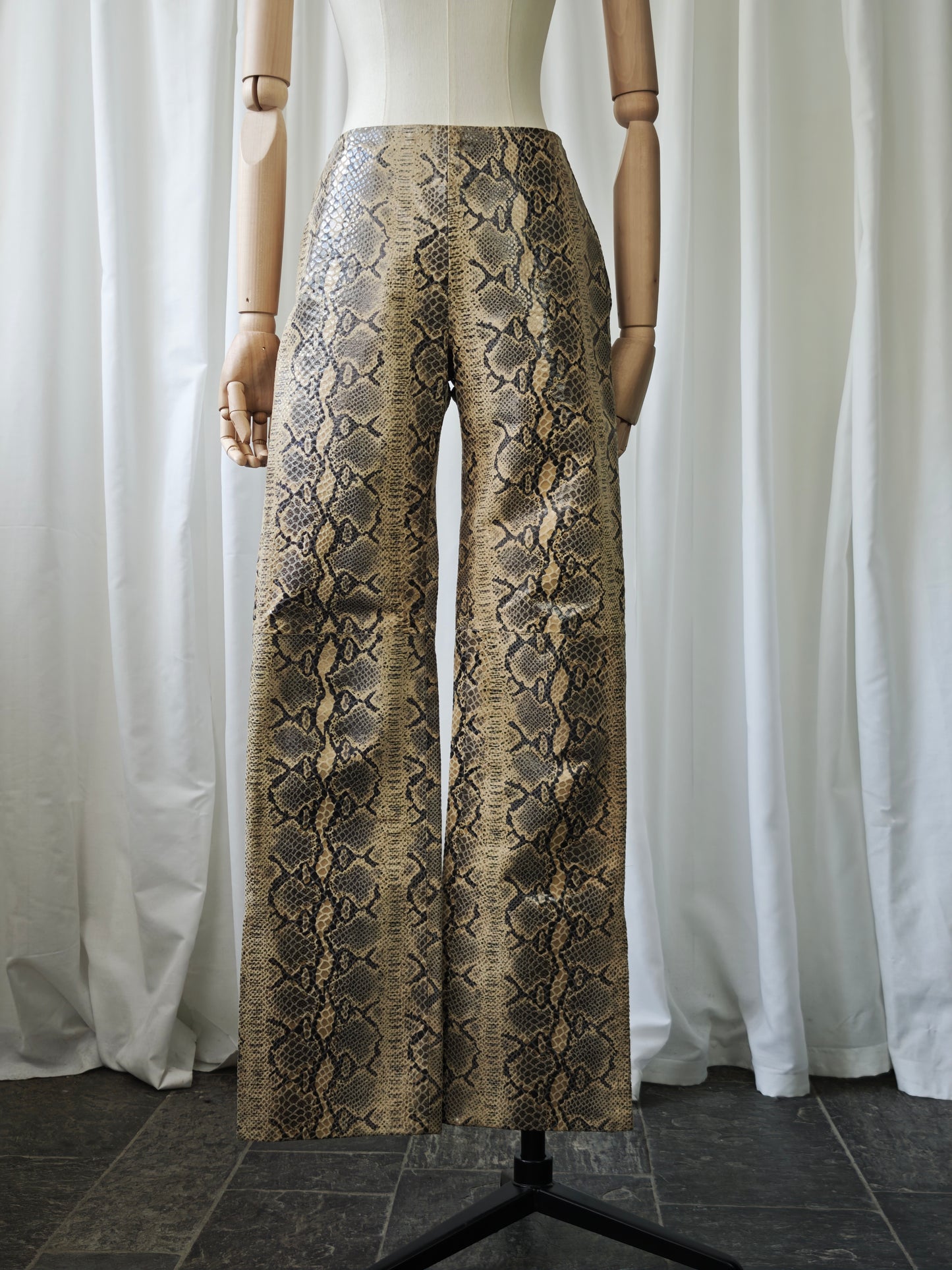 Leather snake print two piece