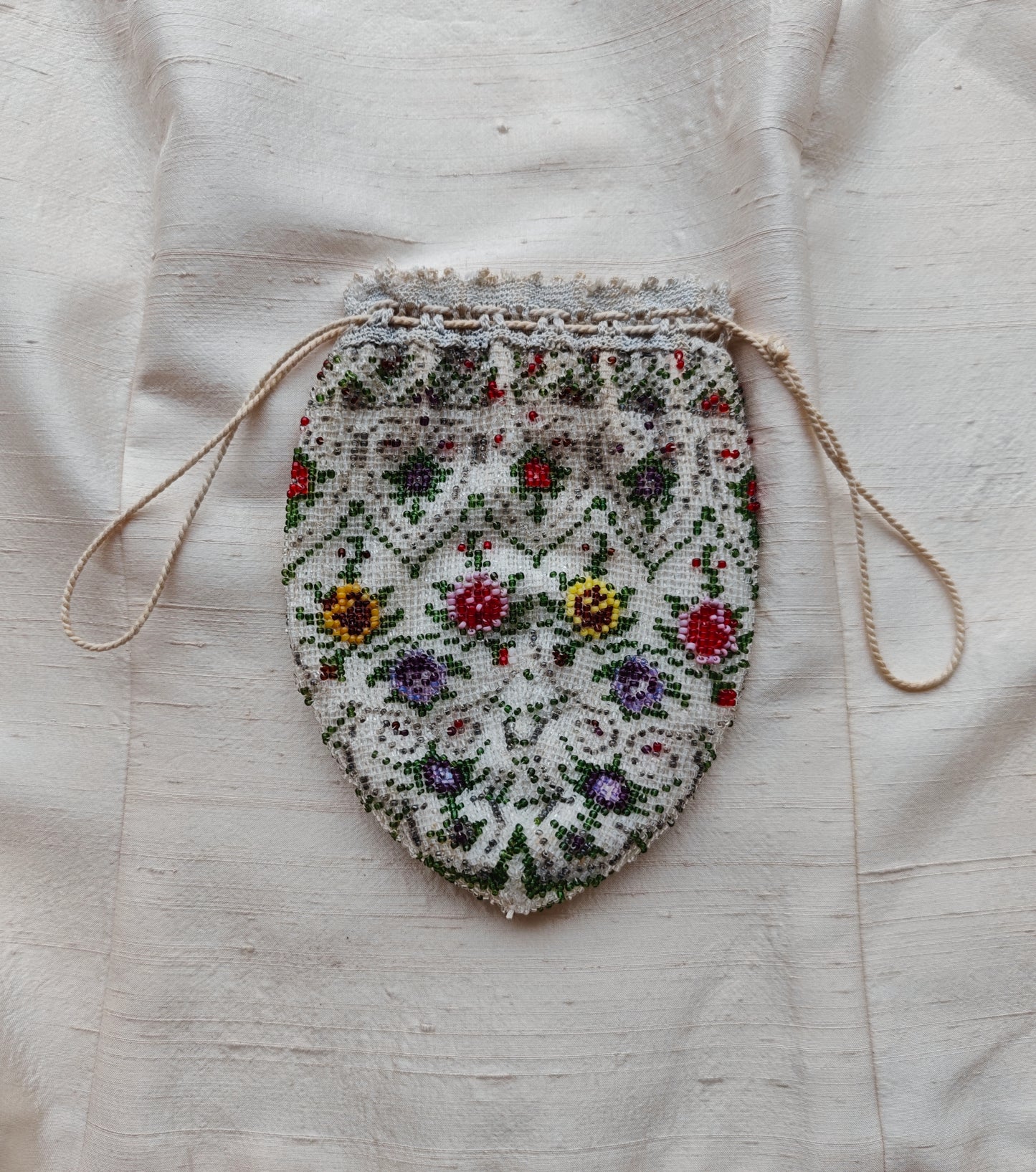 Victorian beaded pouch