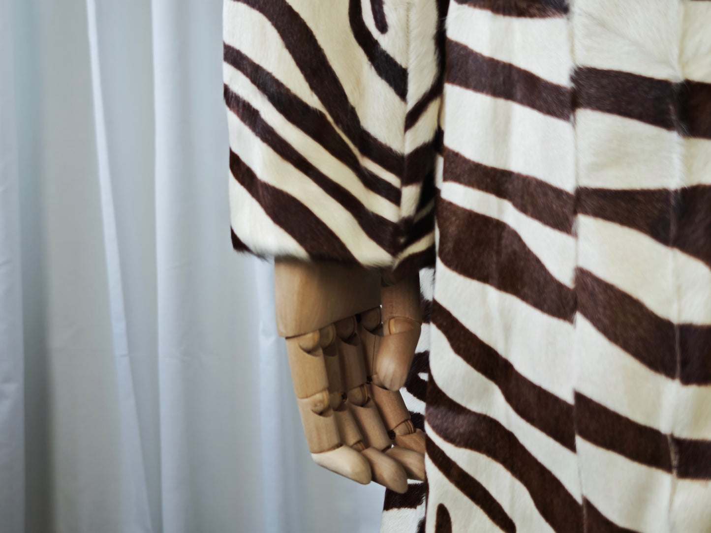 Zebra print pony coat