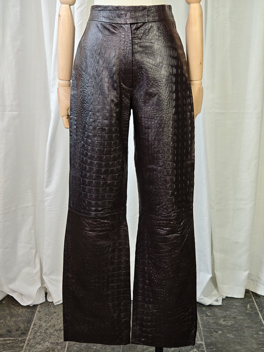 Leather croco trousers - XS/S