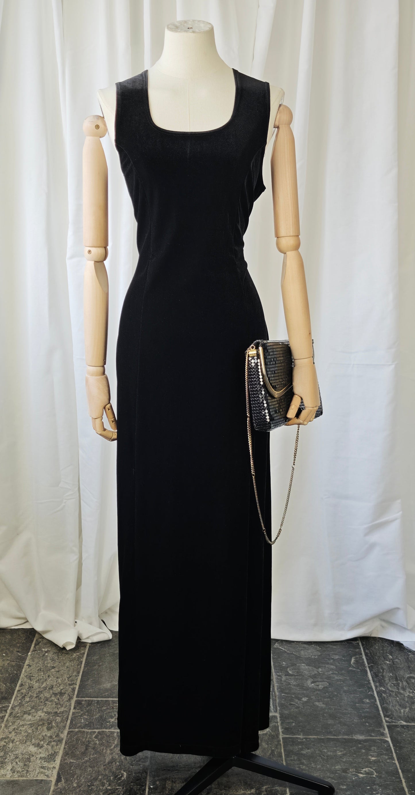 Velvet maxi dress - M