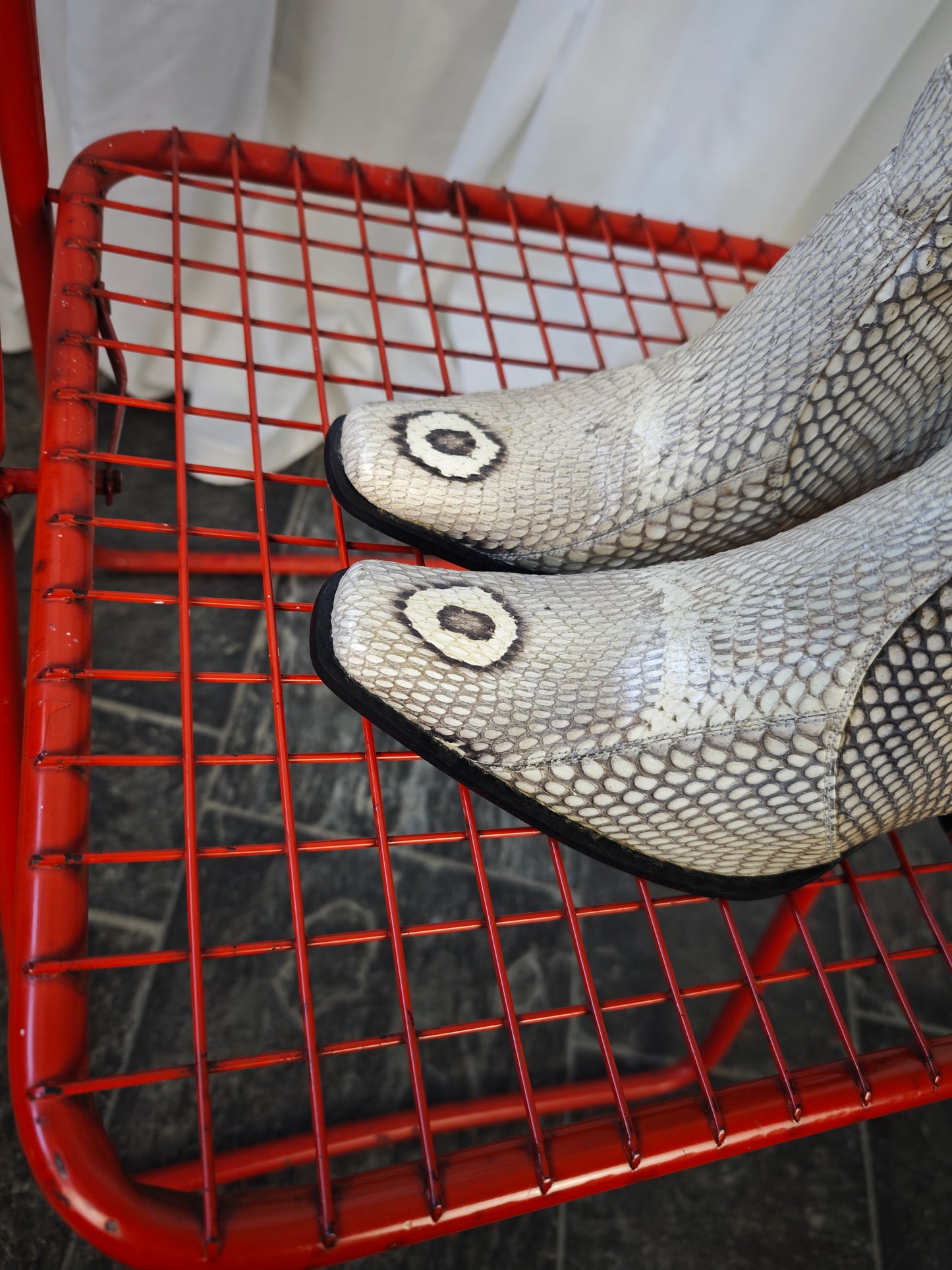 Real cobra leather boots