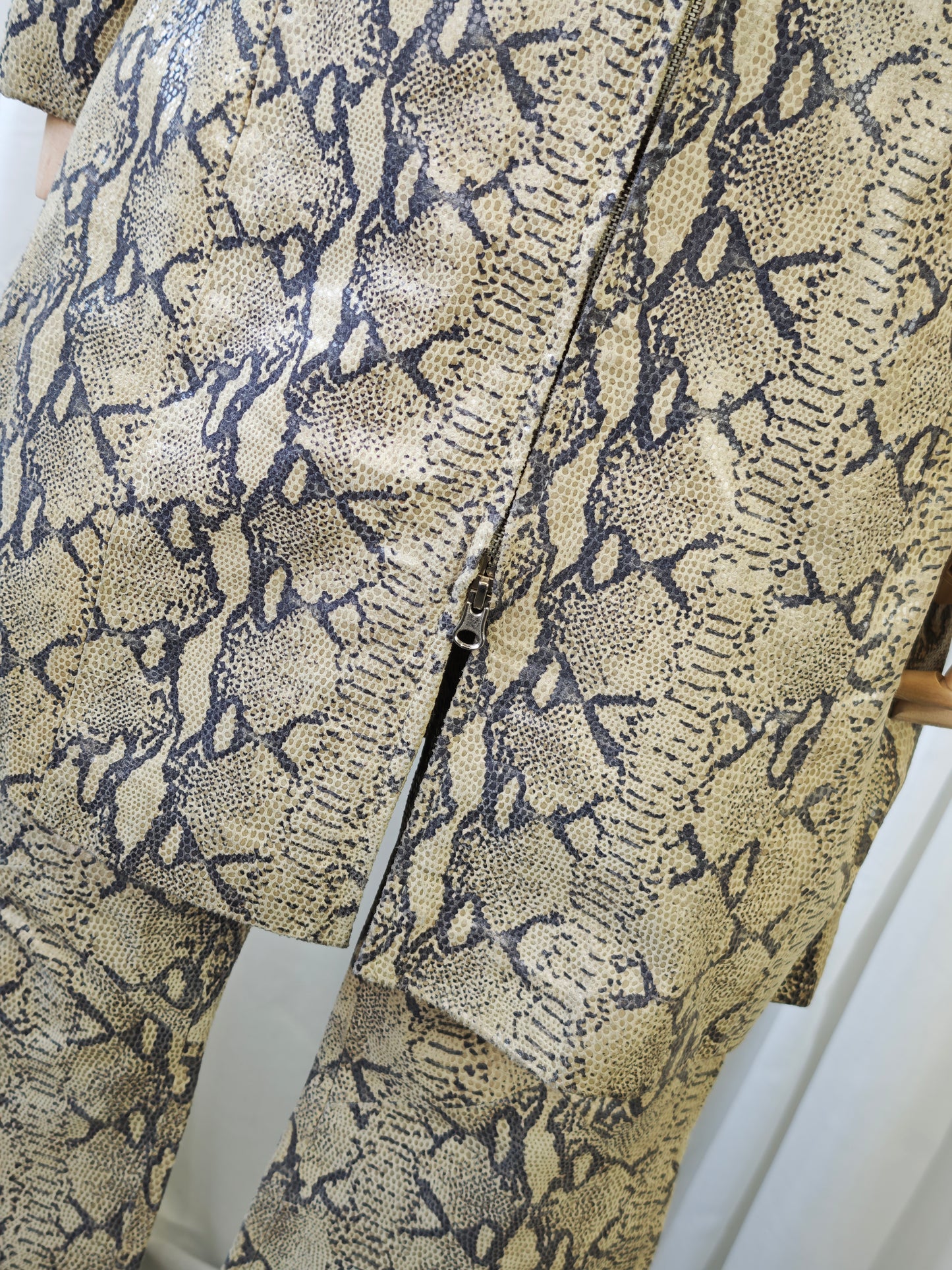 Leather snake print suit