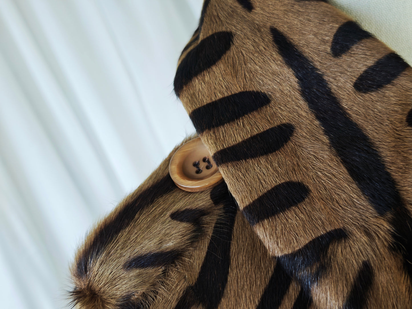 Tiger print pony jacket