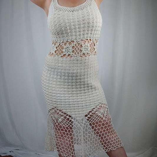 70's crochet dress - S/M