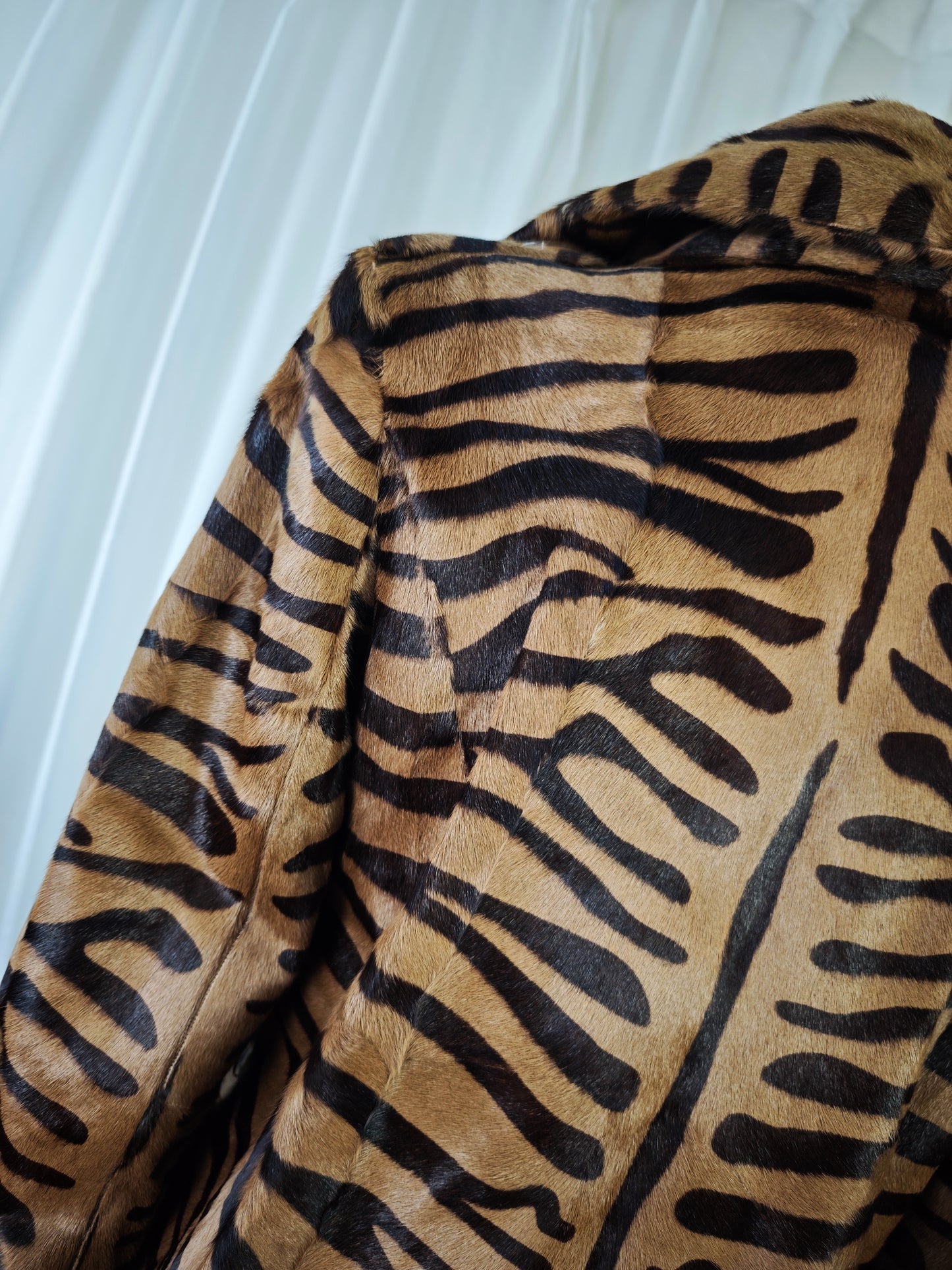 Tiger print pony jacket