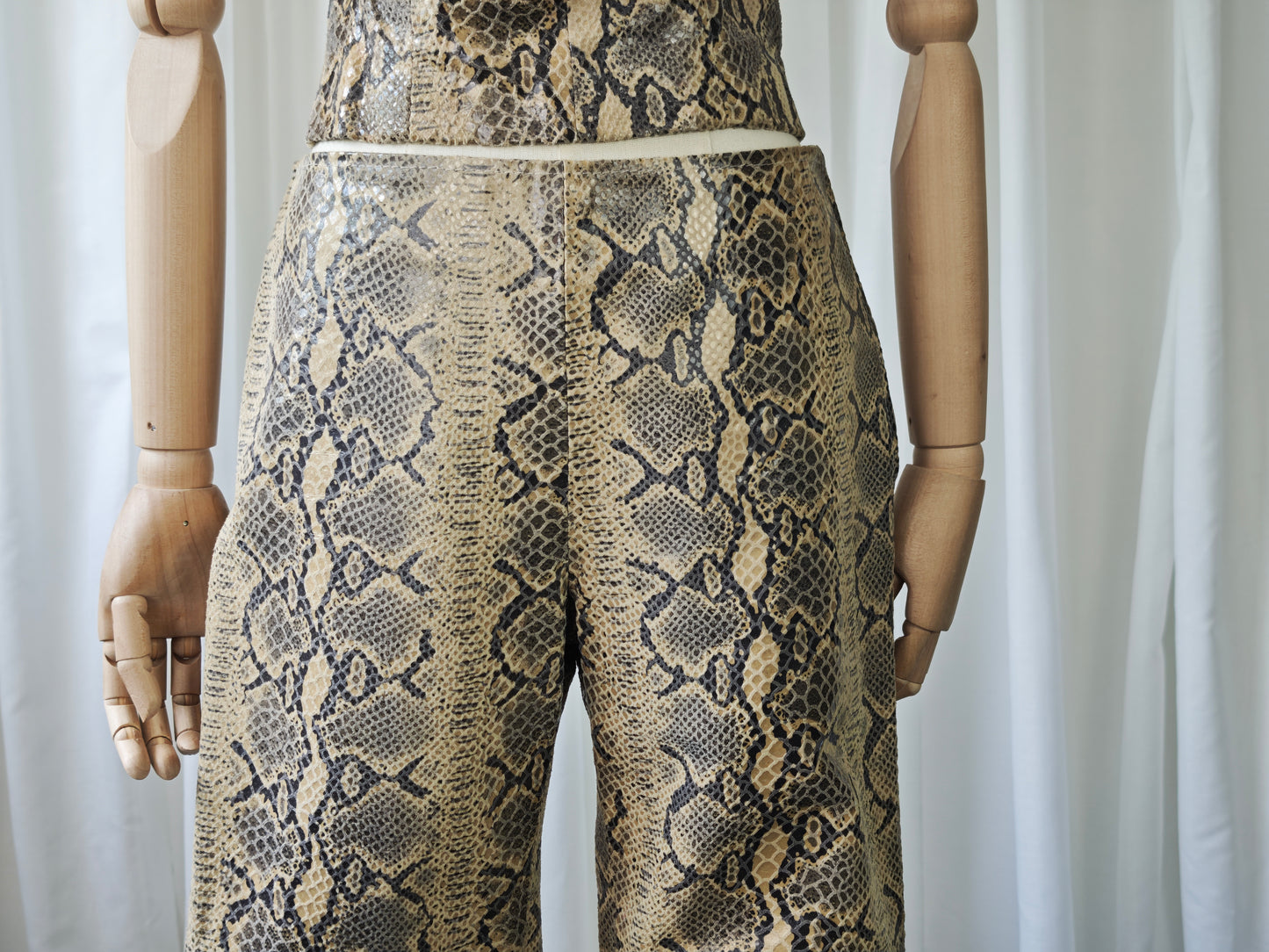 Leather snake print two piece