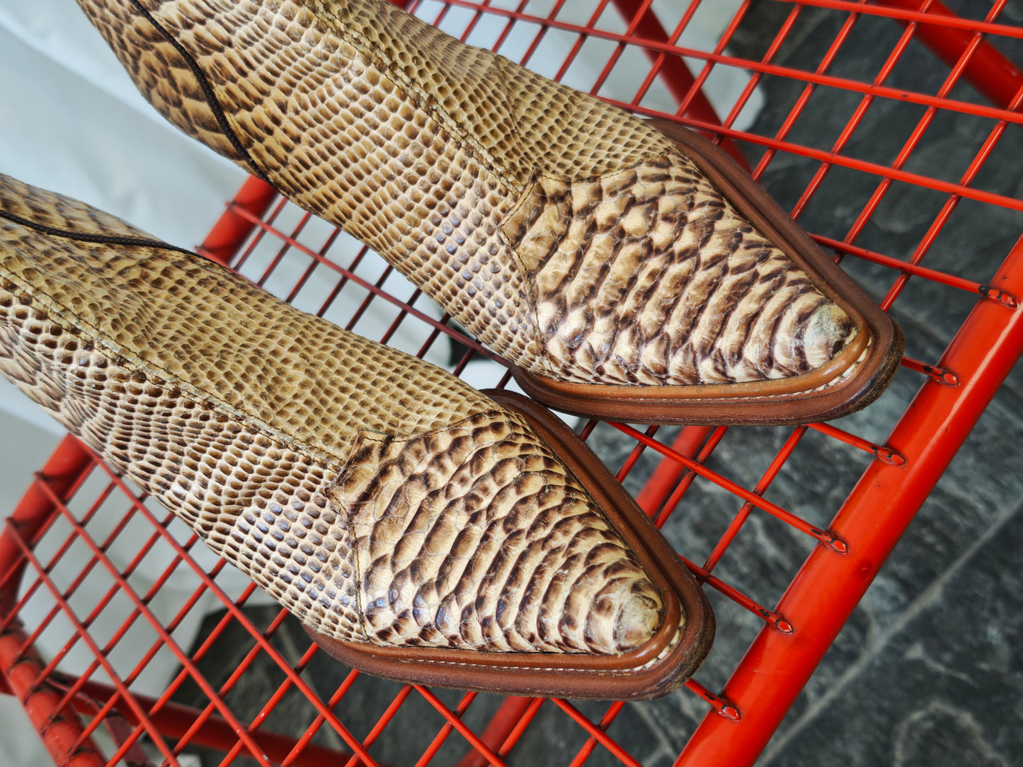 Snake print stiletto boots - 38