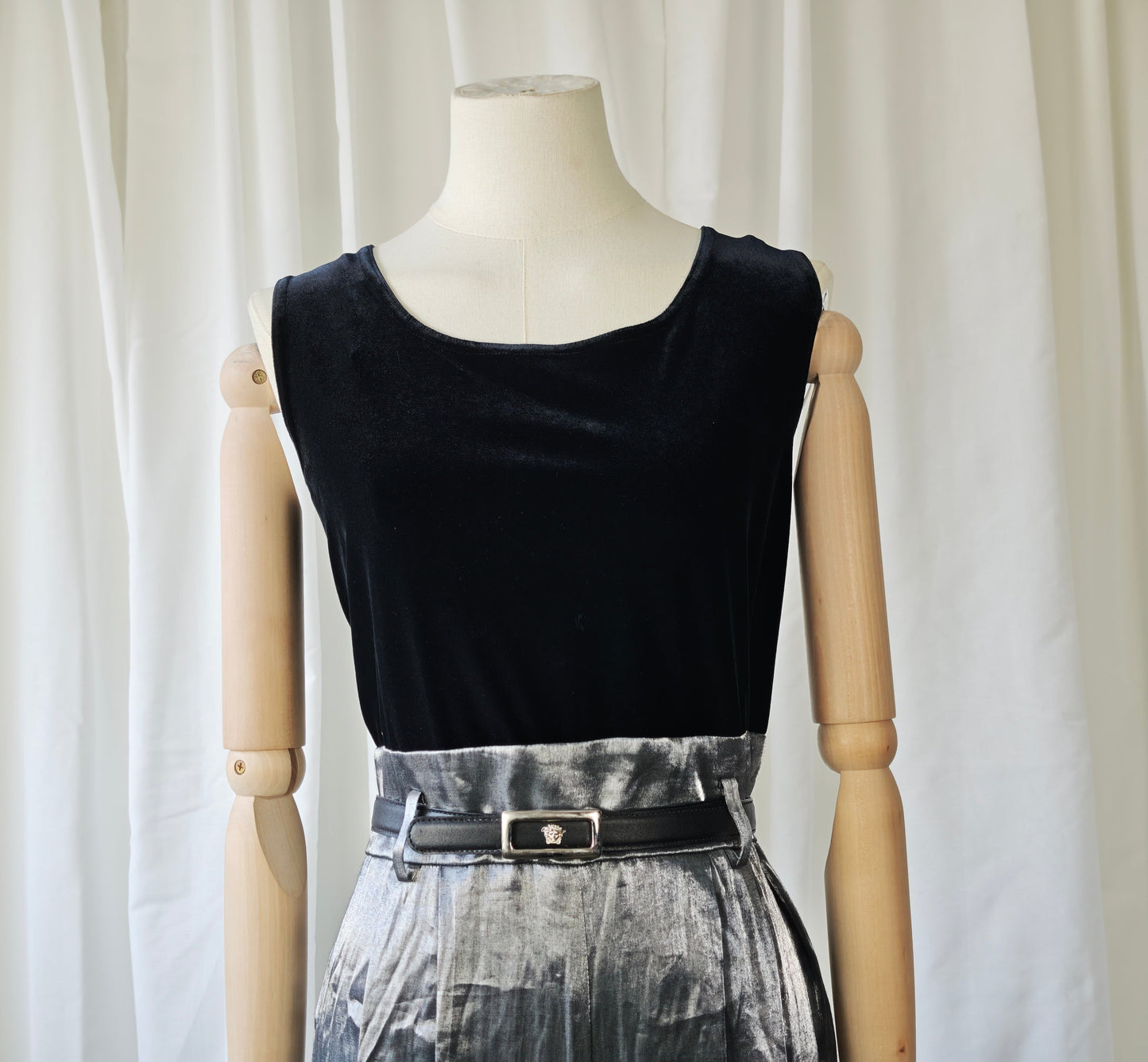 Velvet & satin jumpsuit - M/L (petite)