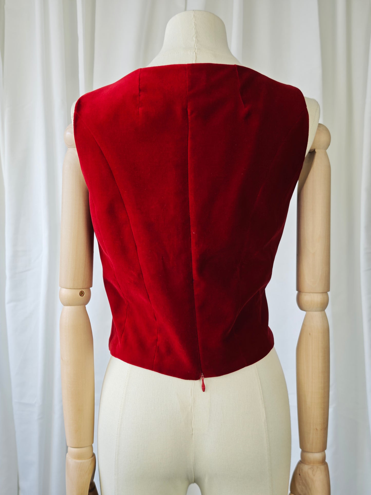 Red velvet bustier