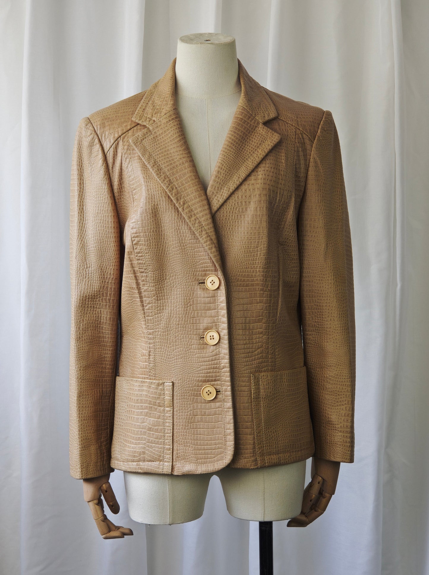 Tan leather crocodile jacket